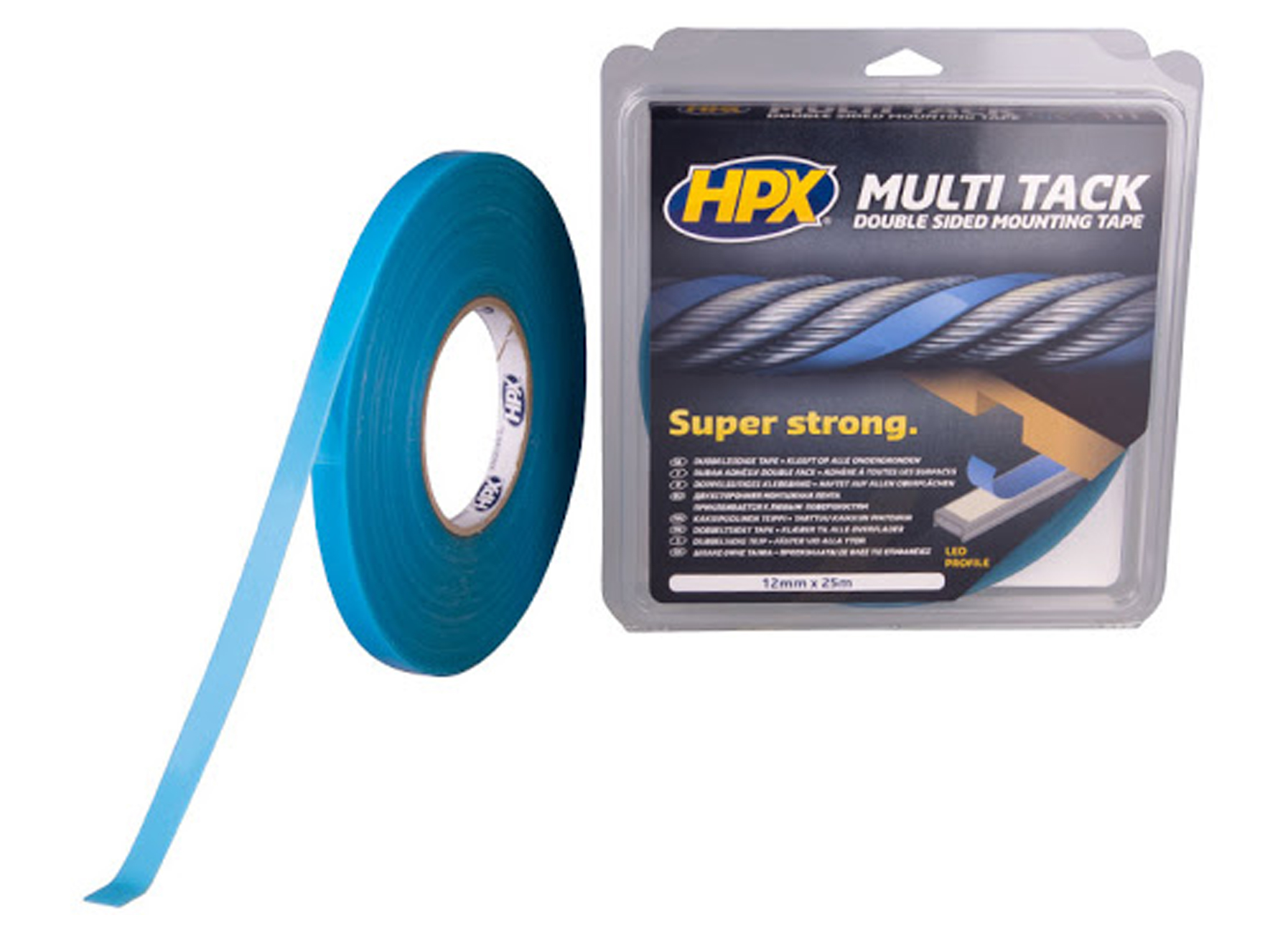 HPX DUBBELZIJDIGE MULTI-TACK TAPE LED PROFIELEN 12MM X 25M