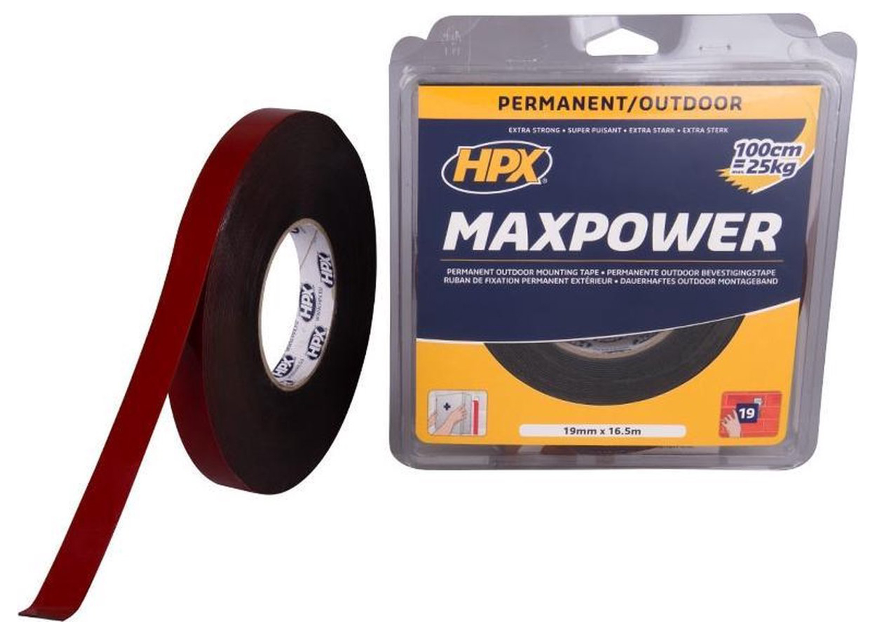 HPX MAX POWER OUTDOOR - ZWART 19MMX16,5M