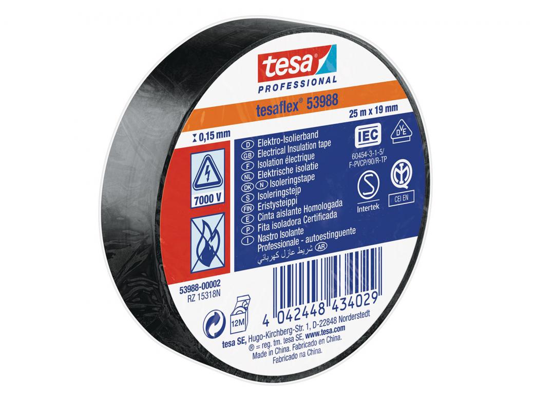 TESA SOFT PVC INSULATION TAPE ZWART 25MX19MM