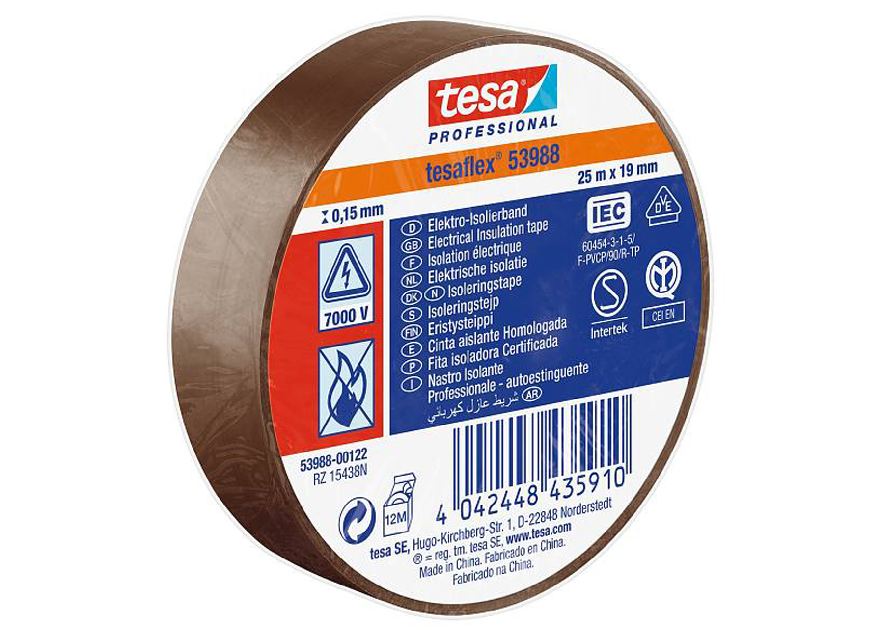 TESAFLEX SOFT PVC KOKOSBRUIN 25MX19MM