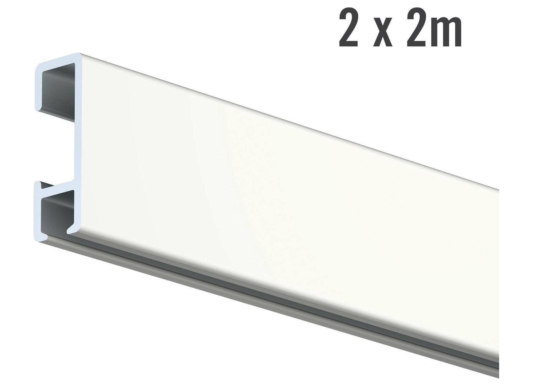 OPHANGSET CLICK RAIL WIT RAL 9010 2 X 2M