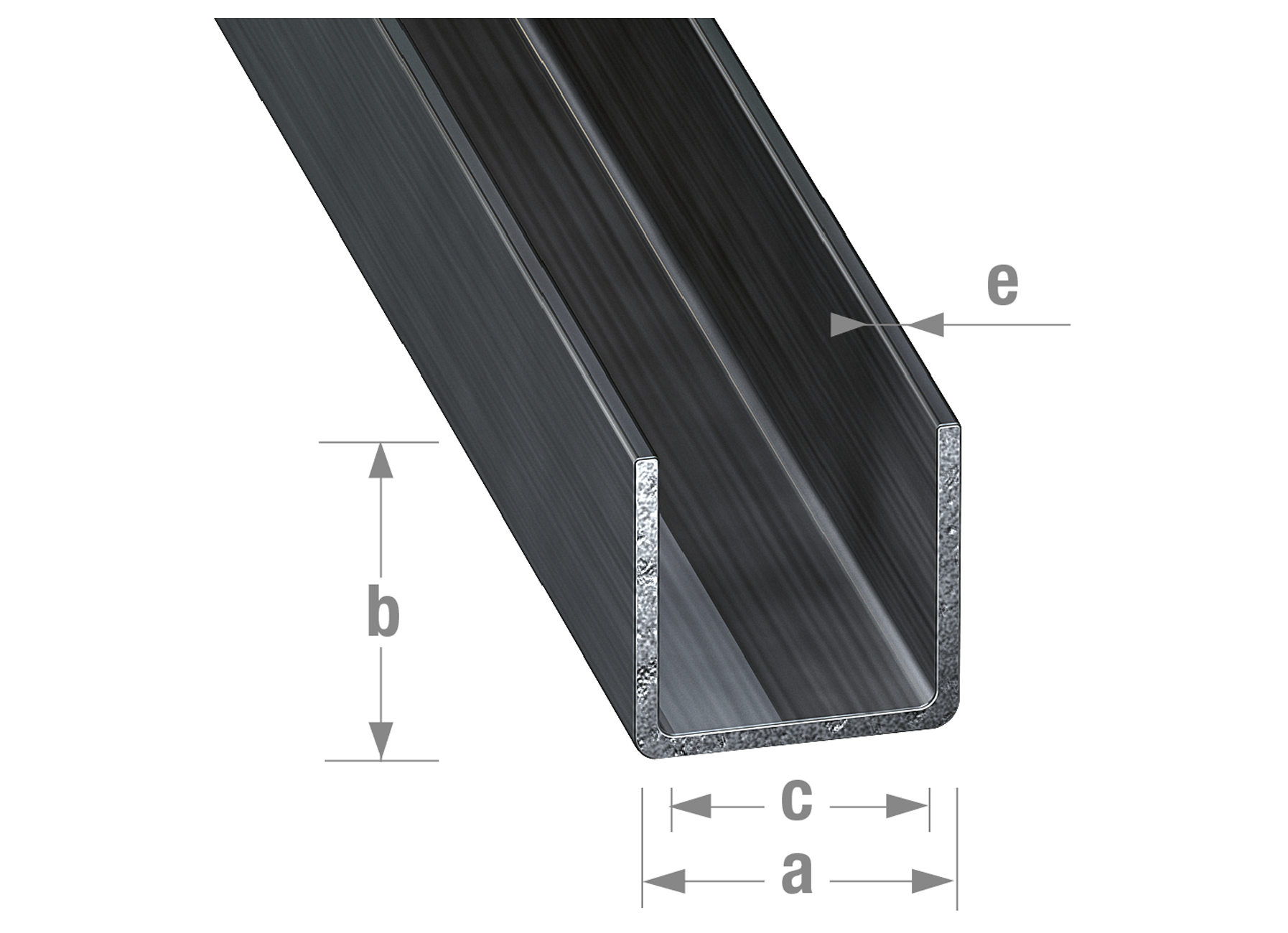 PROFIL EN U ACIER LAMINE A FROID 16X16X13X1,5MM 1M