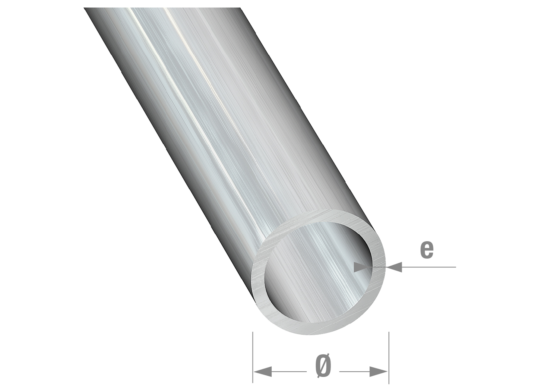 TUBE RONDE ALU BRUT Ø8X1MM 1M