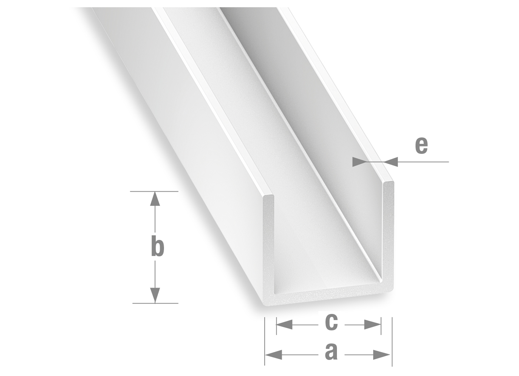 U PROFIEL PVC WIT 8,7X6,2X6,3X1,2 1M