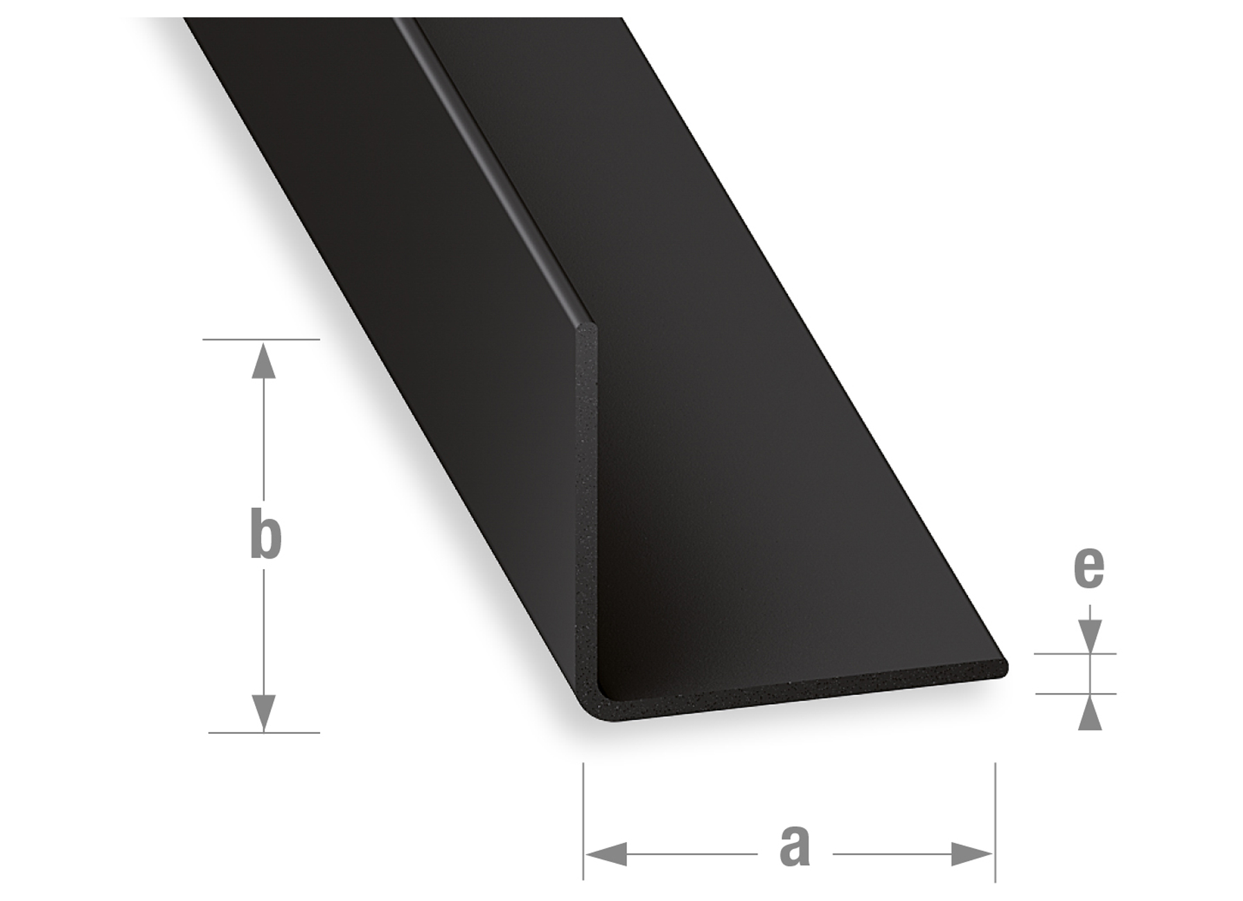 HOEKPROFIEL PVC ZWART 15X15X1MM L=2M