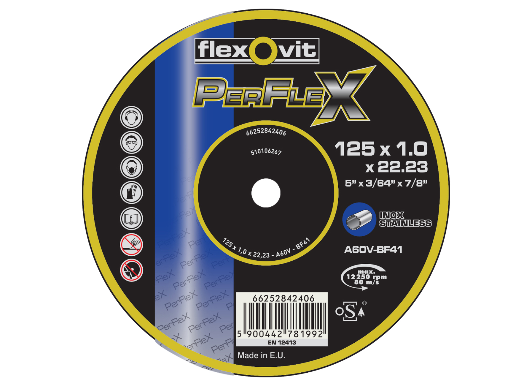 FLEXOVIT PERFLEX MEULE POUR MEULEUSE 125X1,0X22,33MM 50PC + POWERBANK GRATUIT