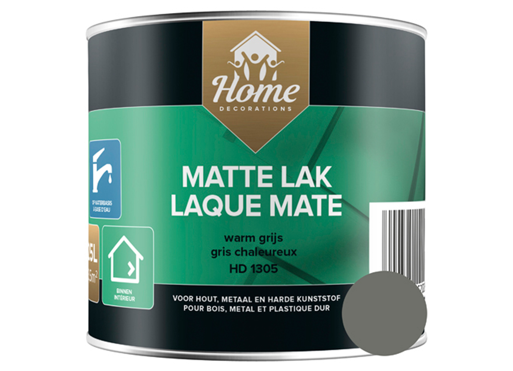 LAQUE MATE A BASE D'EAU GRIS CHAUD 250ML