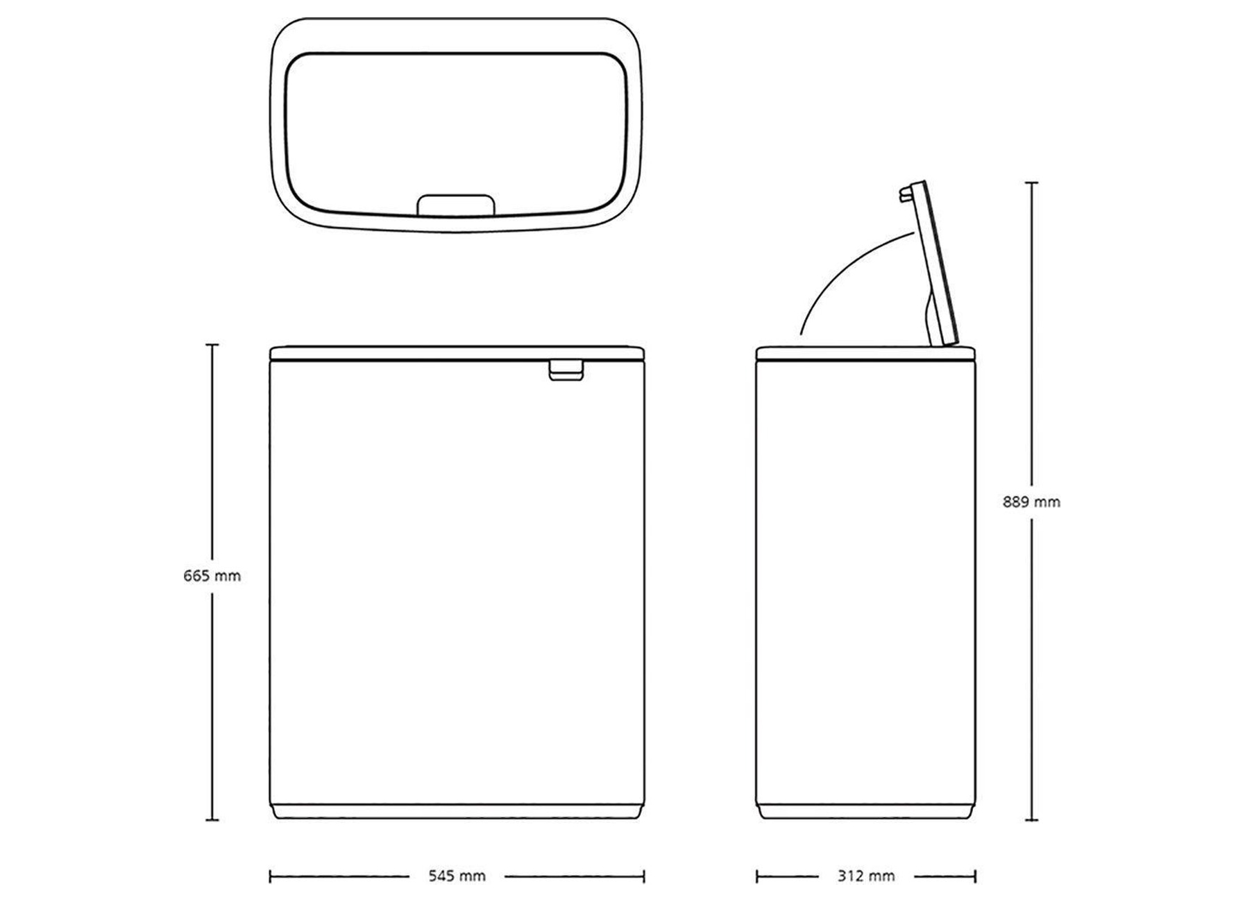 BRABANTIA AFVALEMMER BO TOUCH BIN 2X30L MATT BLACK