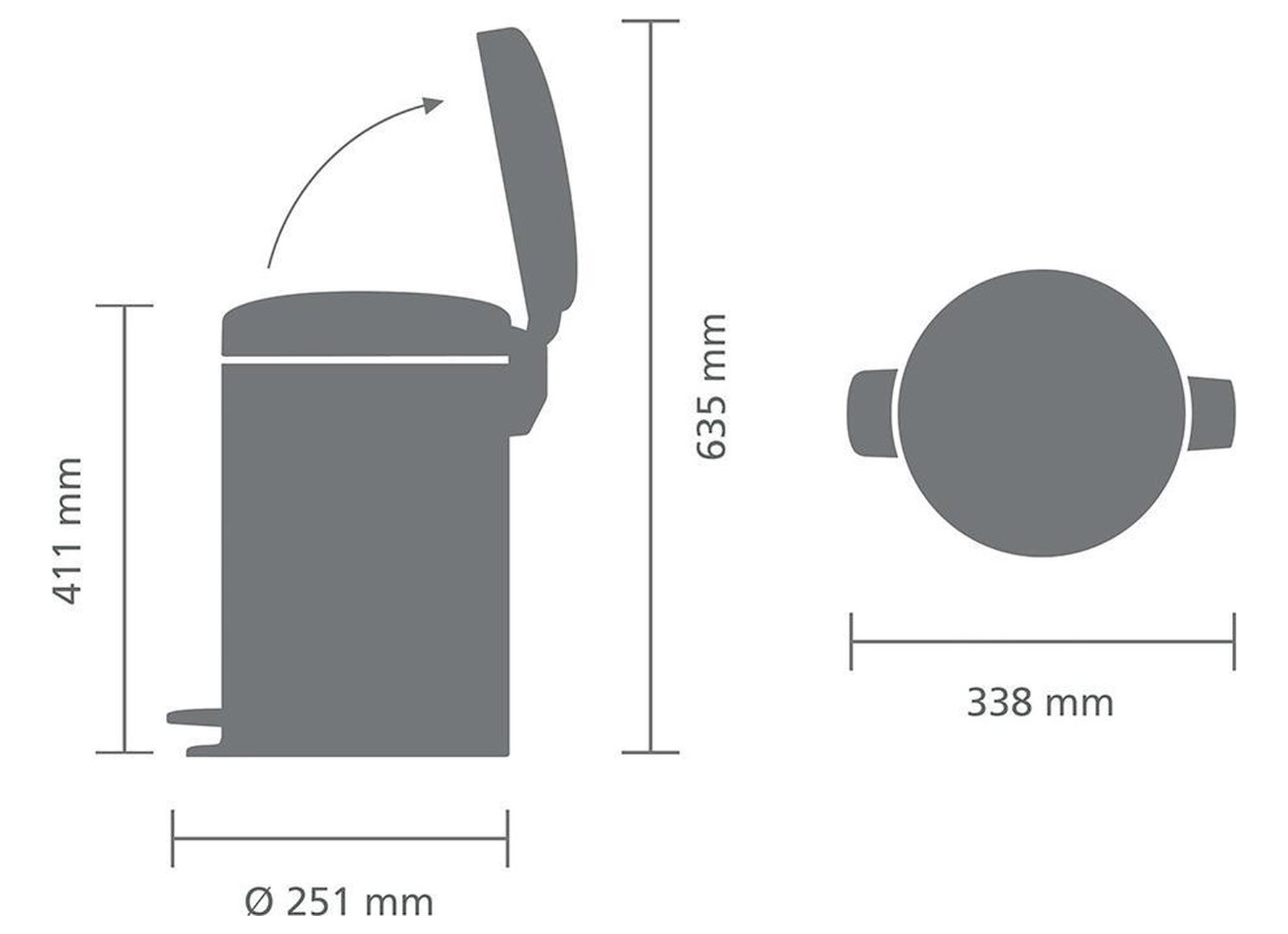 BRABANTIA PEDALETTE NEWICON 12L CHAMPAGNE