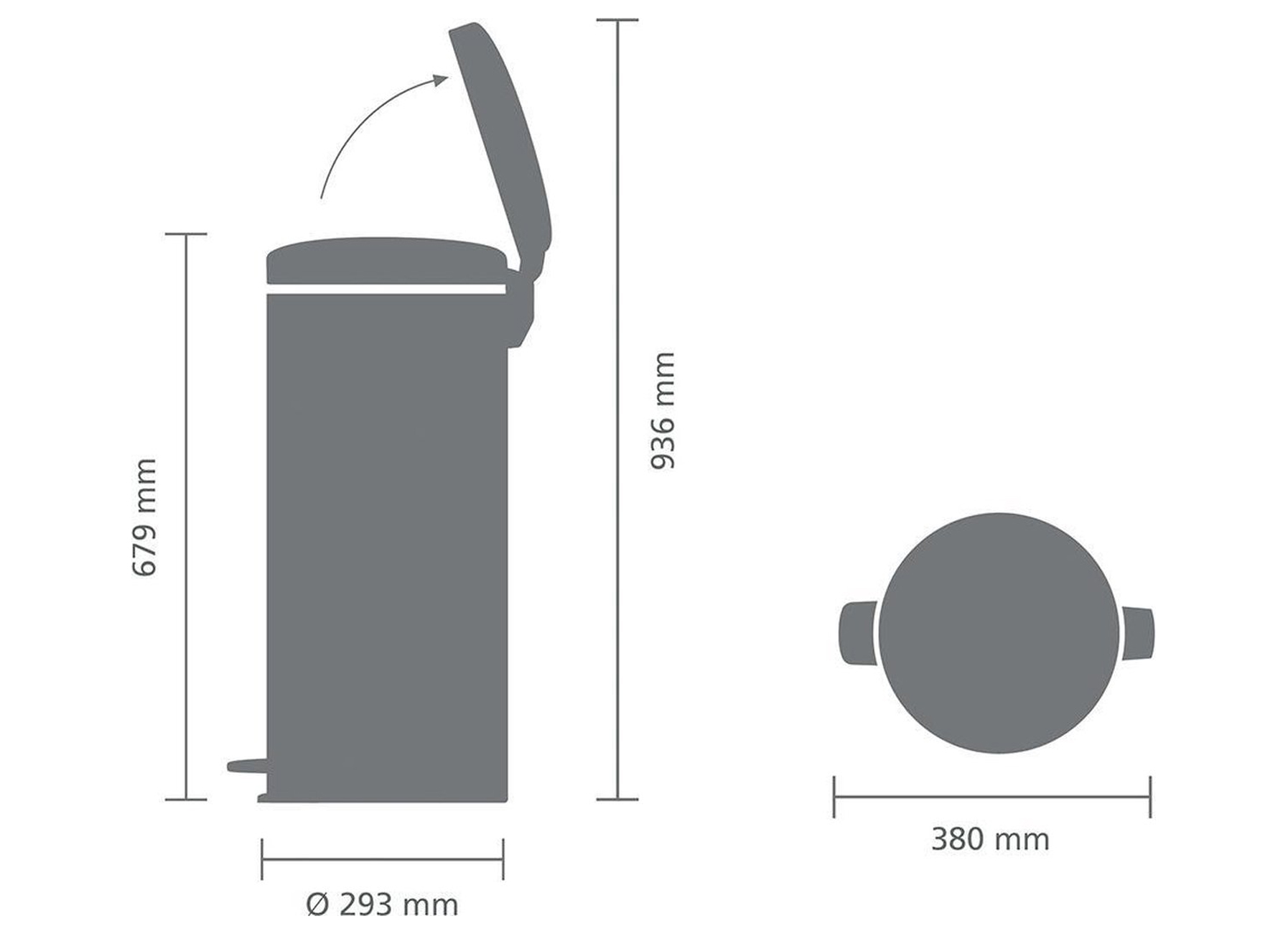 BRABANTIA PEDAALEMMER NEWICON 30L CHAMPAGNE