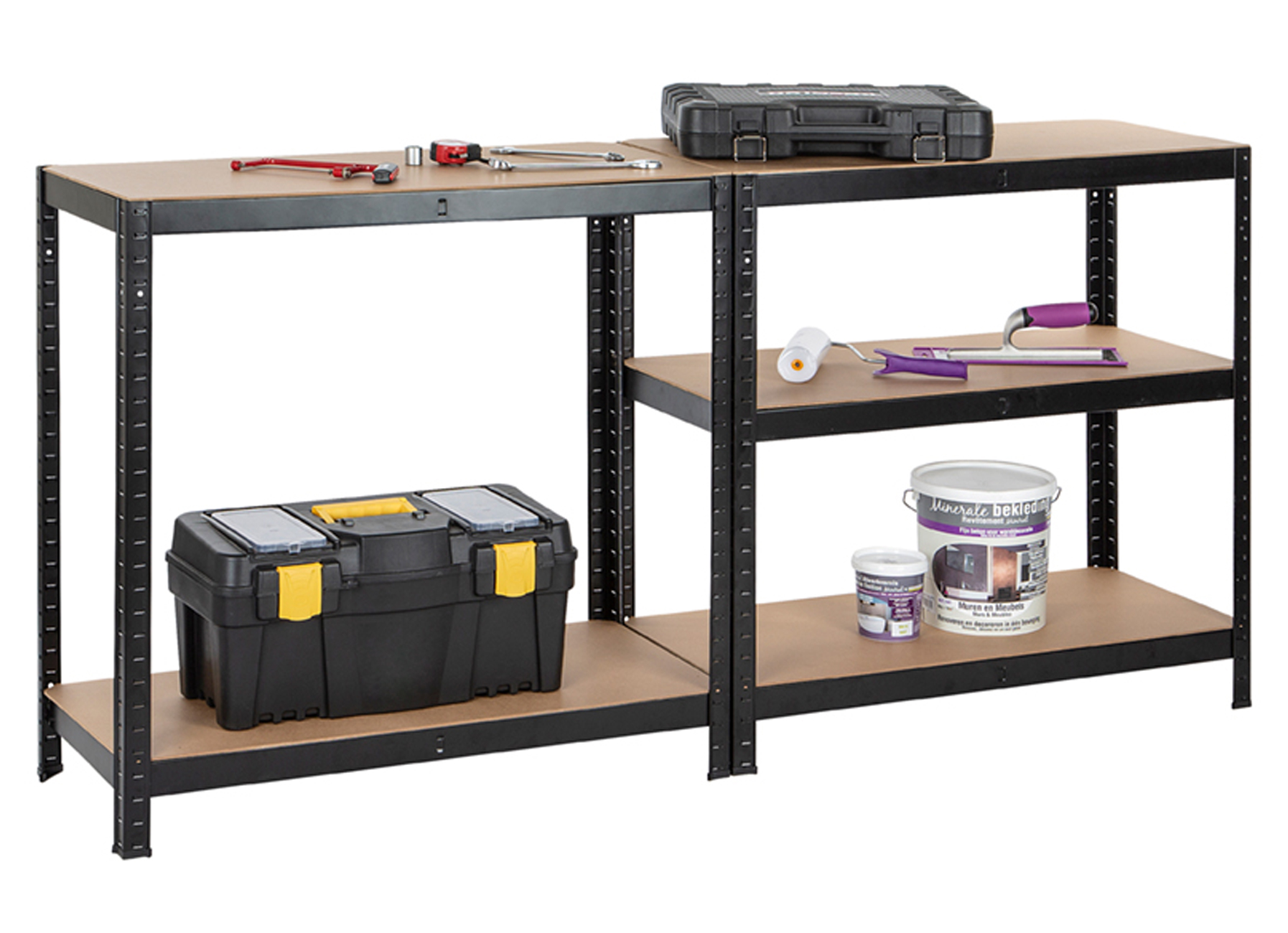 ETAGERE HEAVY DUTY 840QN 180X90X40 NOIR 250KG