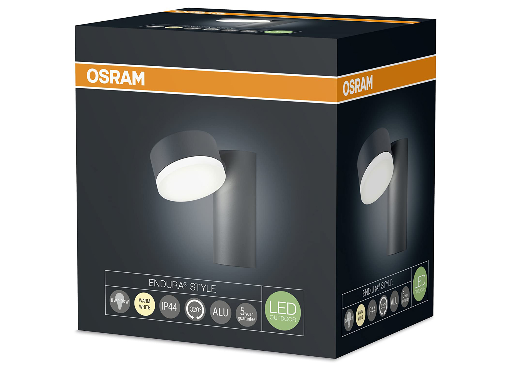 OSRAM LED WANDLAMP ENDURA SPOT ROUND 8W GRIJS