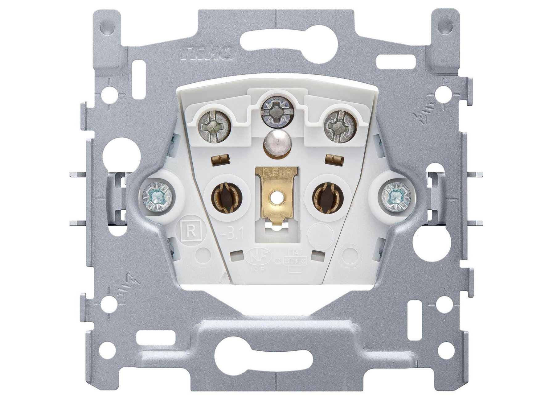 NIKO SOCLE PRISE AVEC BROCHE DE TERRE 21MM 10 PIECES