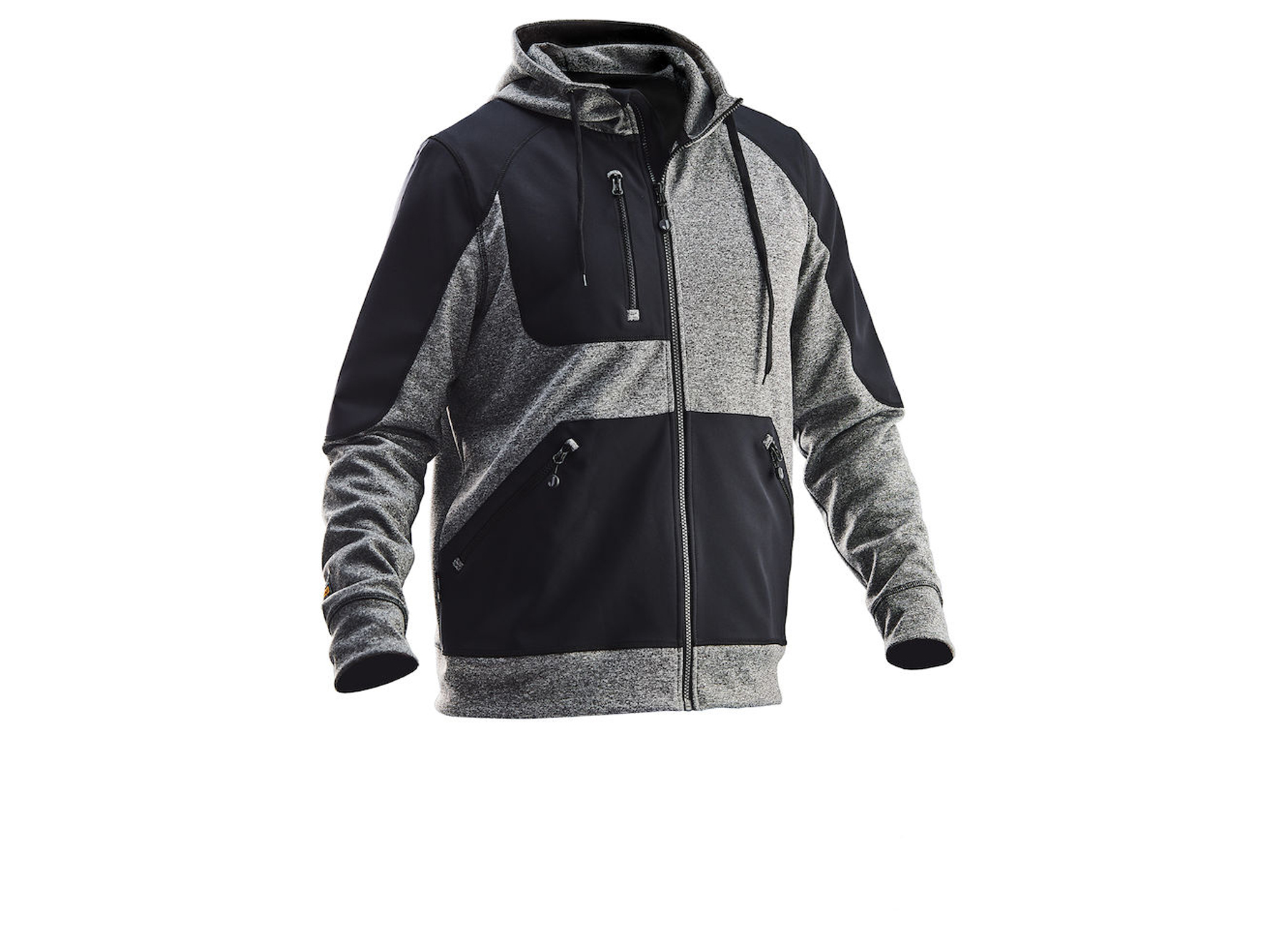 JOBMAN HOODIE SPUN DYE 5303 - GRIS MELANGE/NOIR - XXL