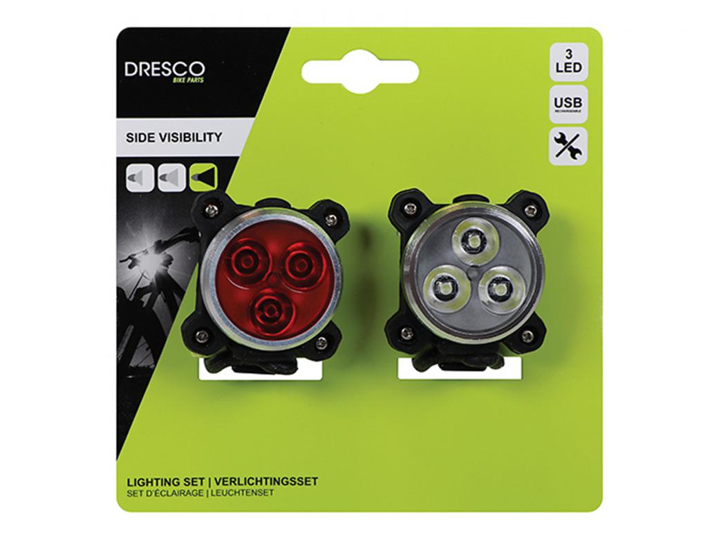 DRESCO LED VERLICHTINGSSET USB OPLAADBAAR 3 LEDS