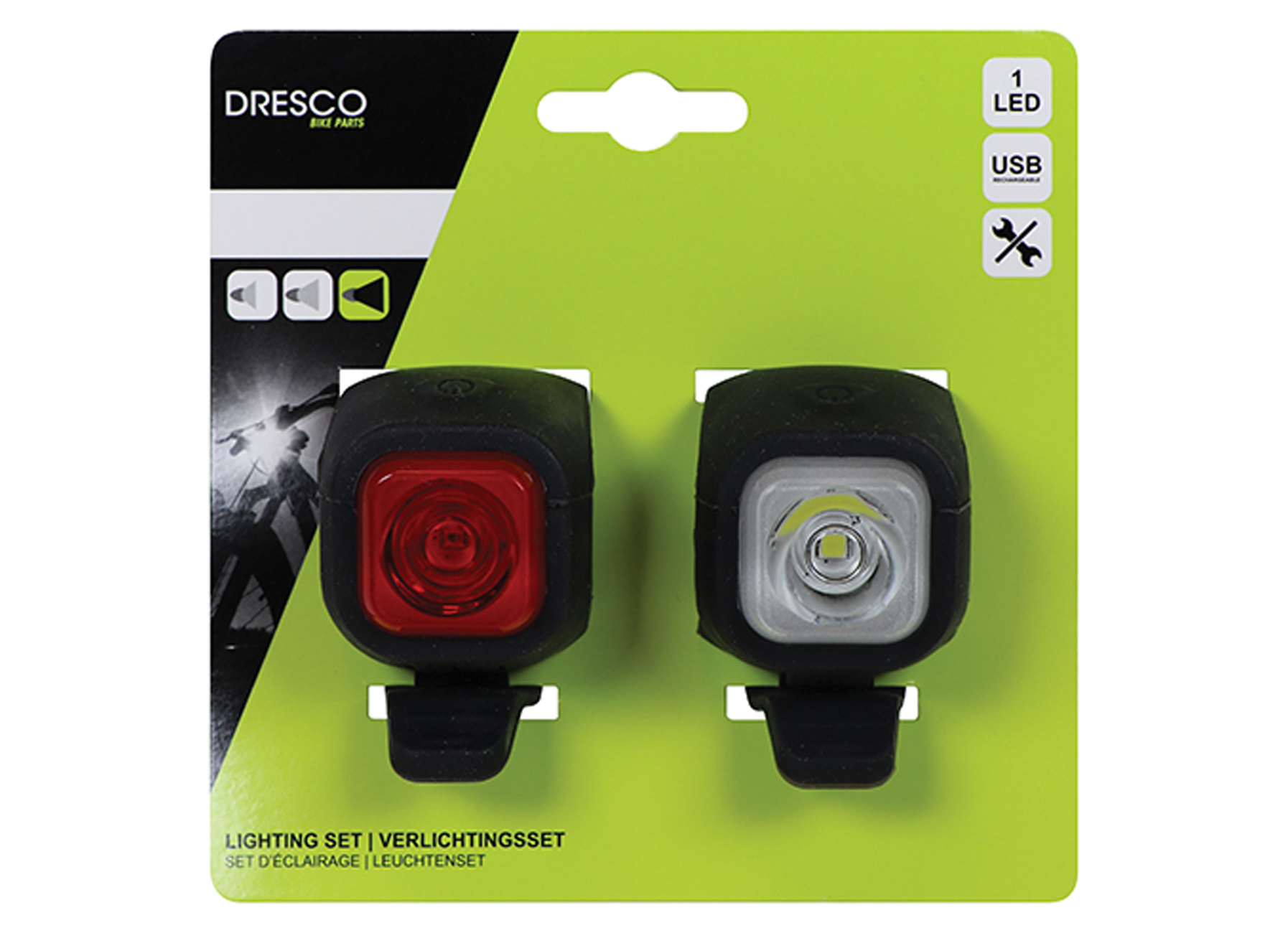 DRESCO LED VERLICHTINGSSET USB OPLAADBAAR