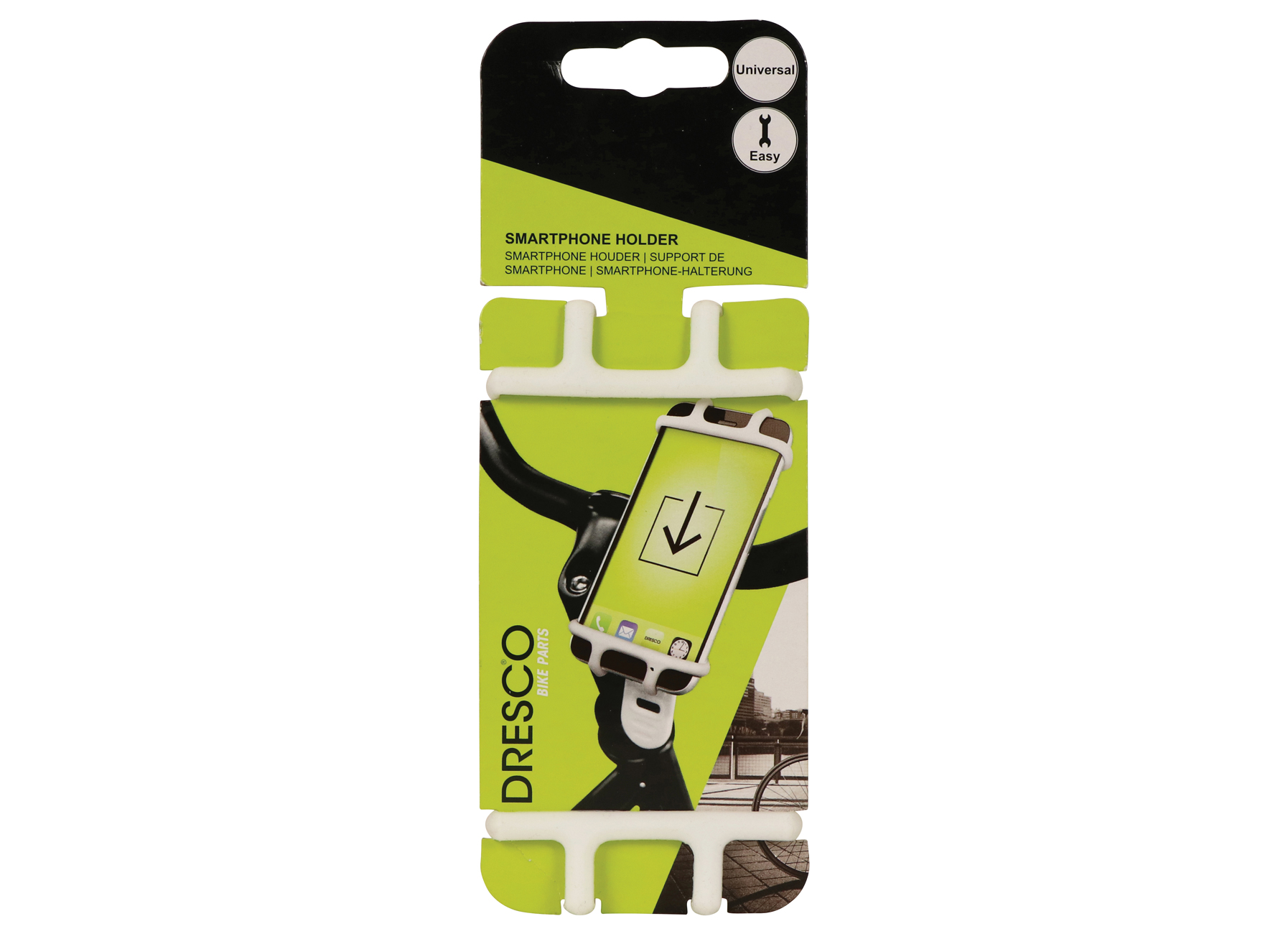 DRESCO SMARTPHONE HOUDER FIETS WIT