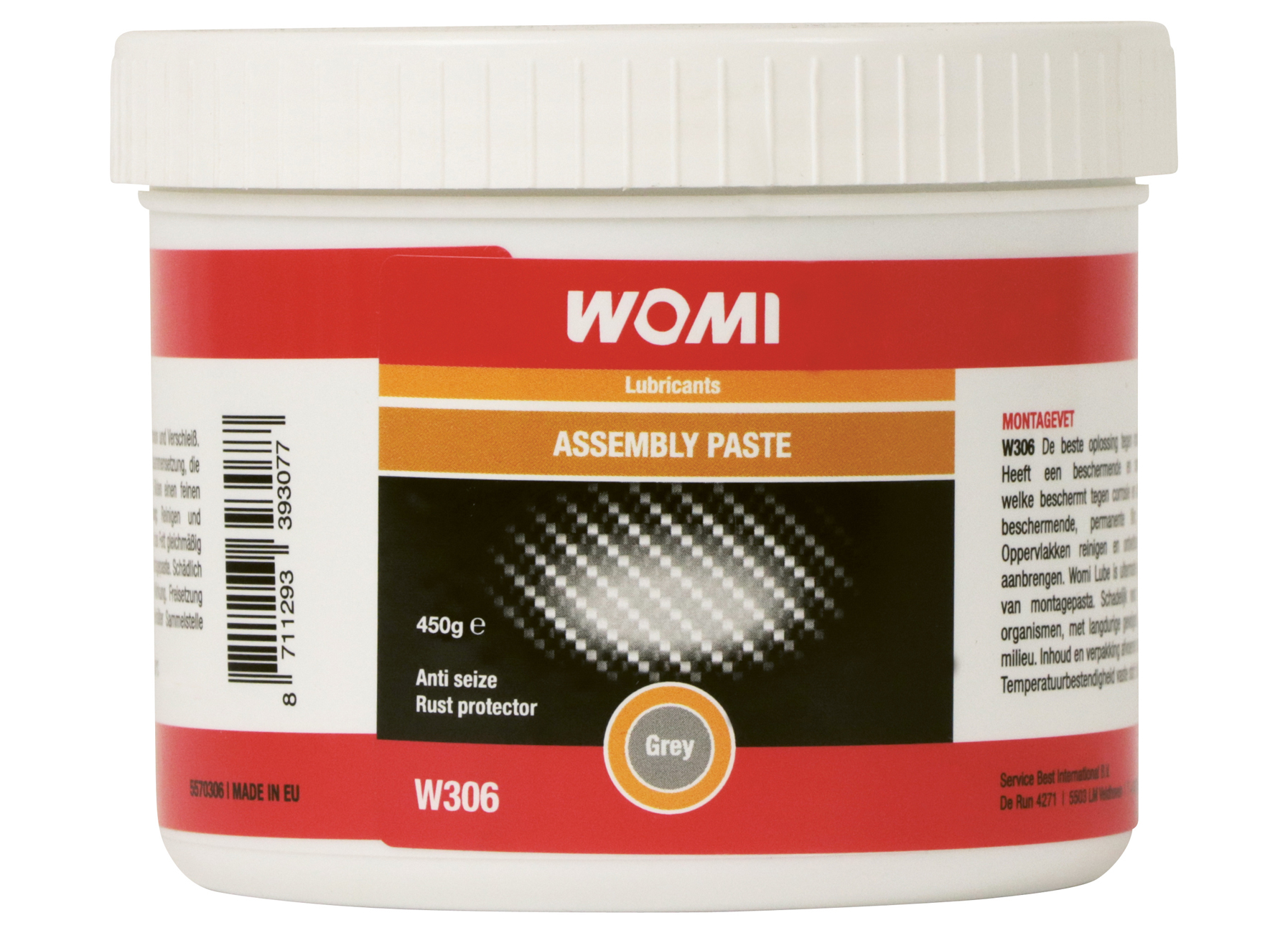 WOMI W306 GRAISSE D''ASSEMBLAGE GRIS 450G