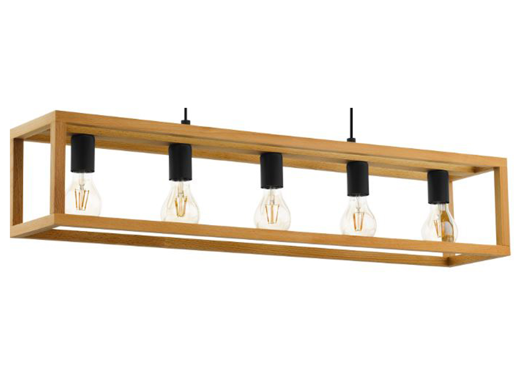 EGLO SUSPENSION BLACKCROWN 1 NOIR/BOIS 5X40W