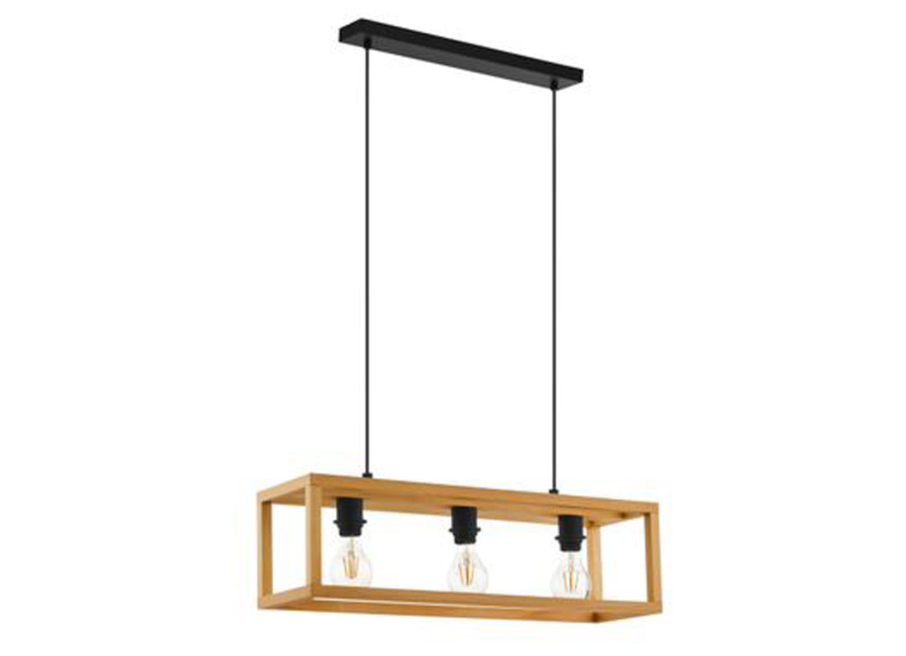 EGLO SUSPENSION BLACKCROWN 1 NOIR/BOIS 3X40W