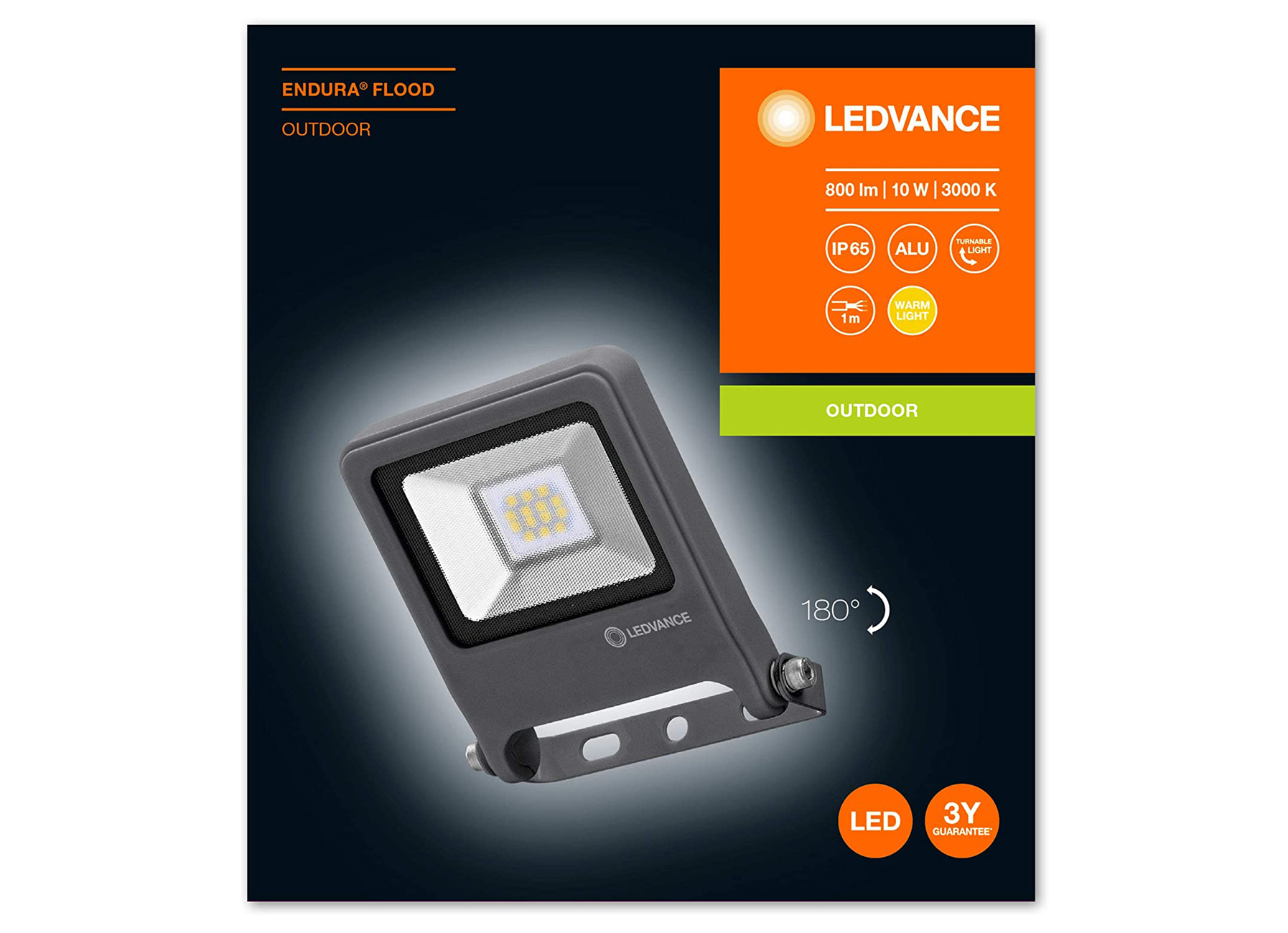 LEDVANCE ENDURA FLOOD PROJECTEUR LED 10W 800LM GRIS