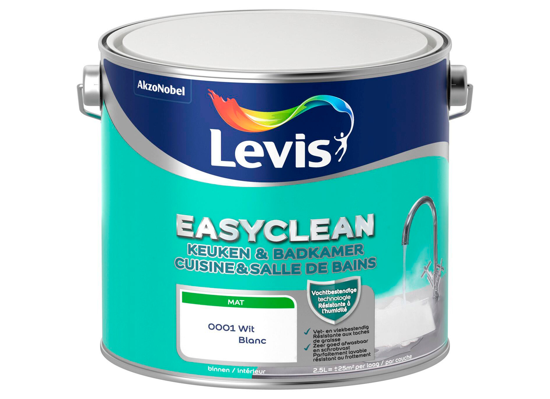 LEVIS EASYCLEAN KEUKEN & BADKAMER WIT 2.5L