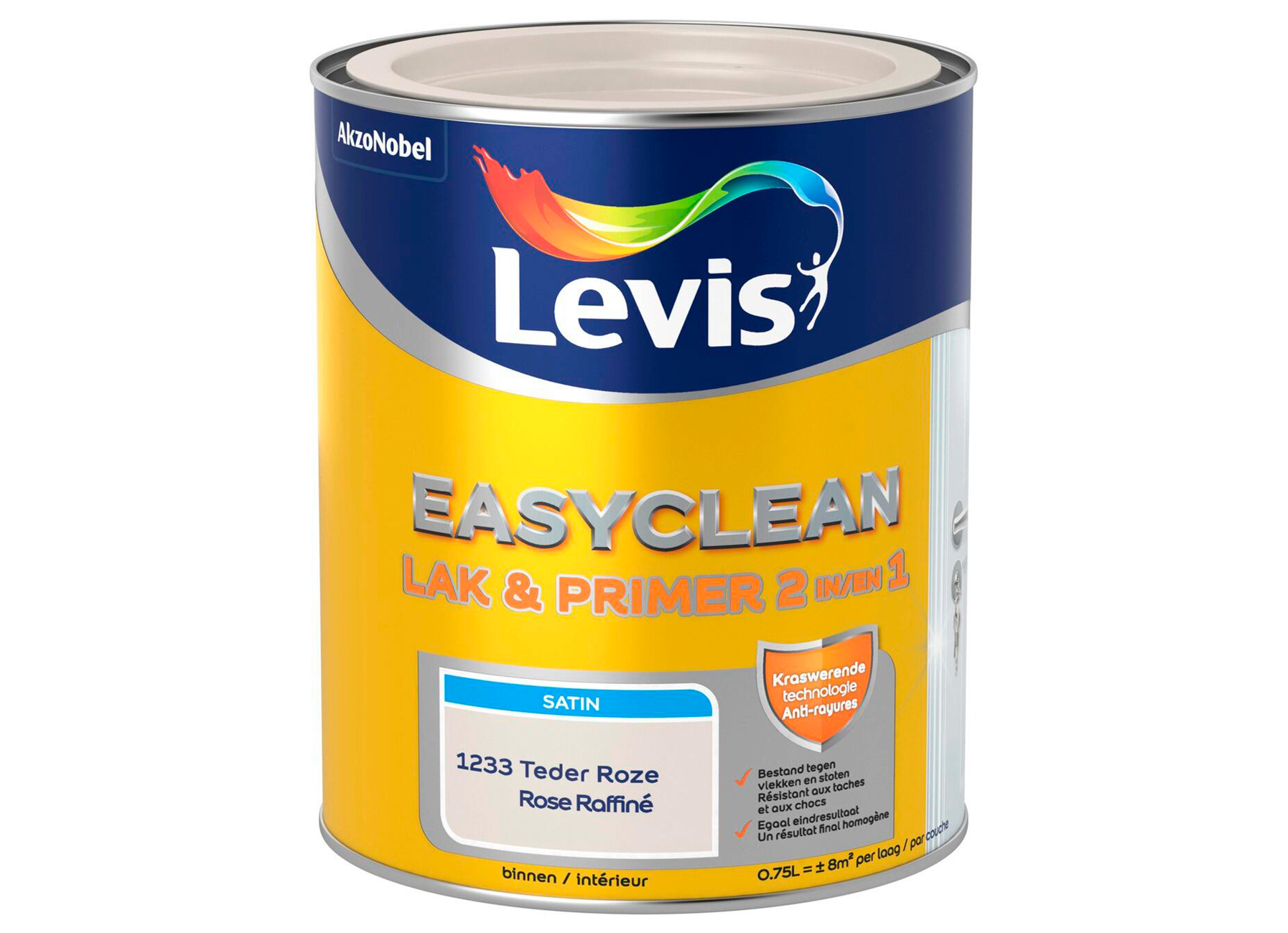 LEVIS EASYCLEAN LAK & PRIMER ZIJDEGLANS TEDER ROZE 0.75L