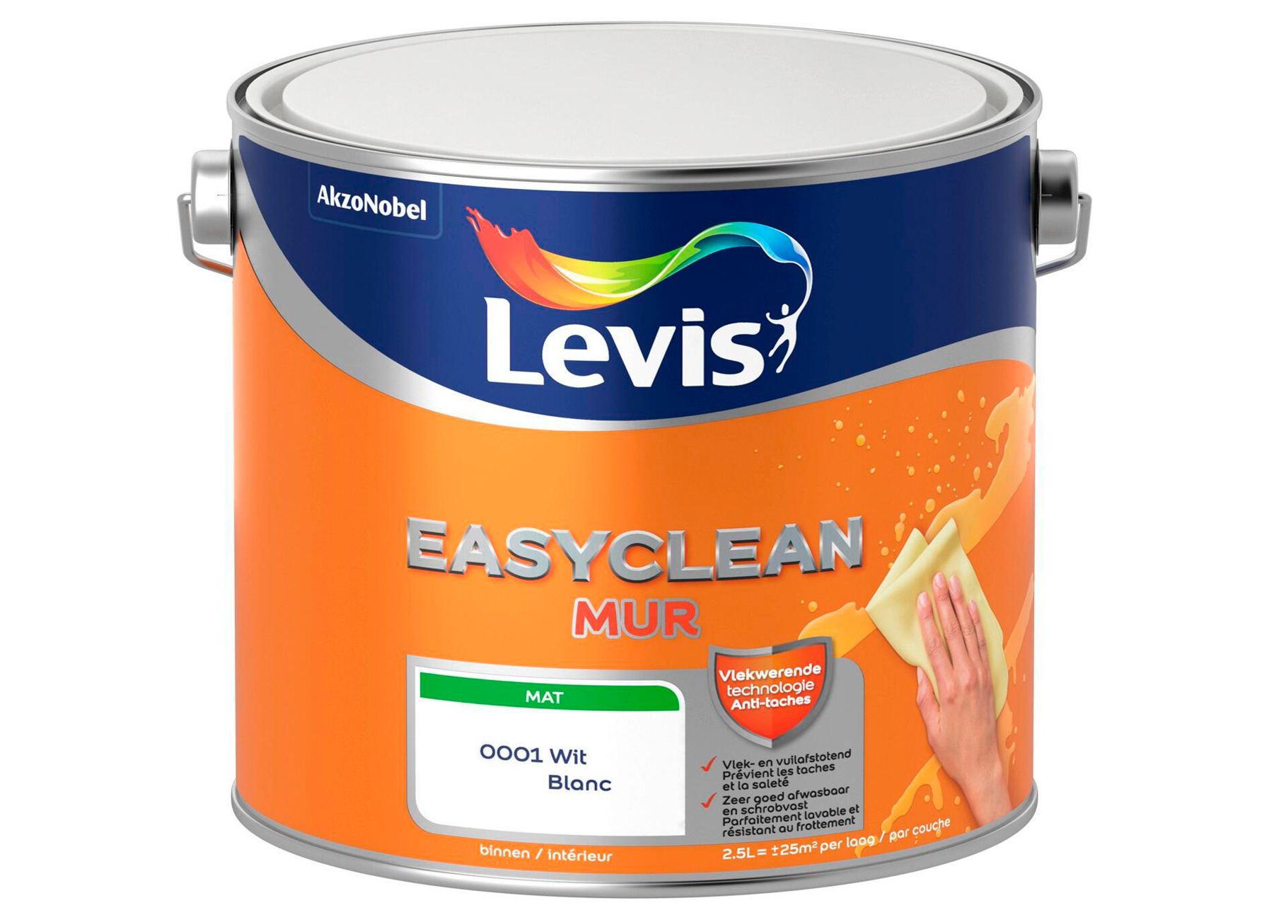 LEVIS EASYCLEAN MUUR MAT WIT 2.5L