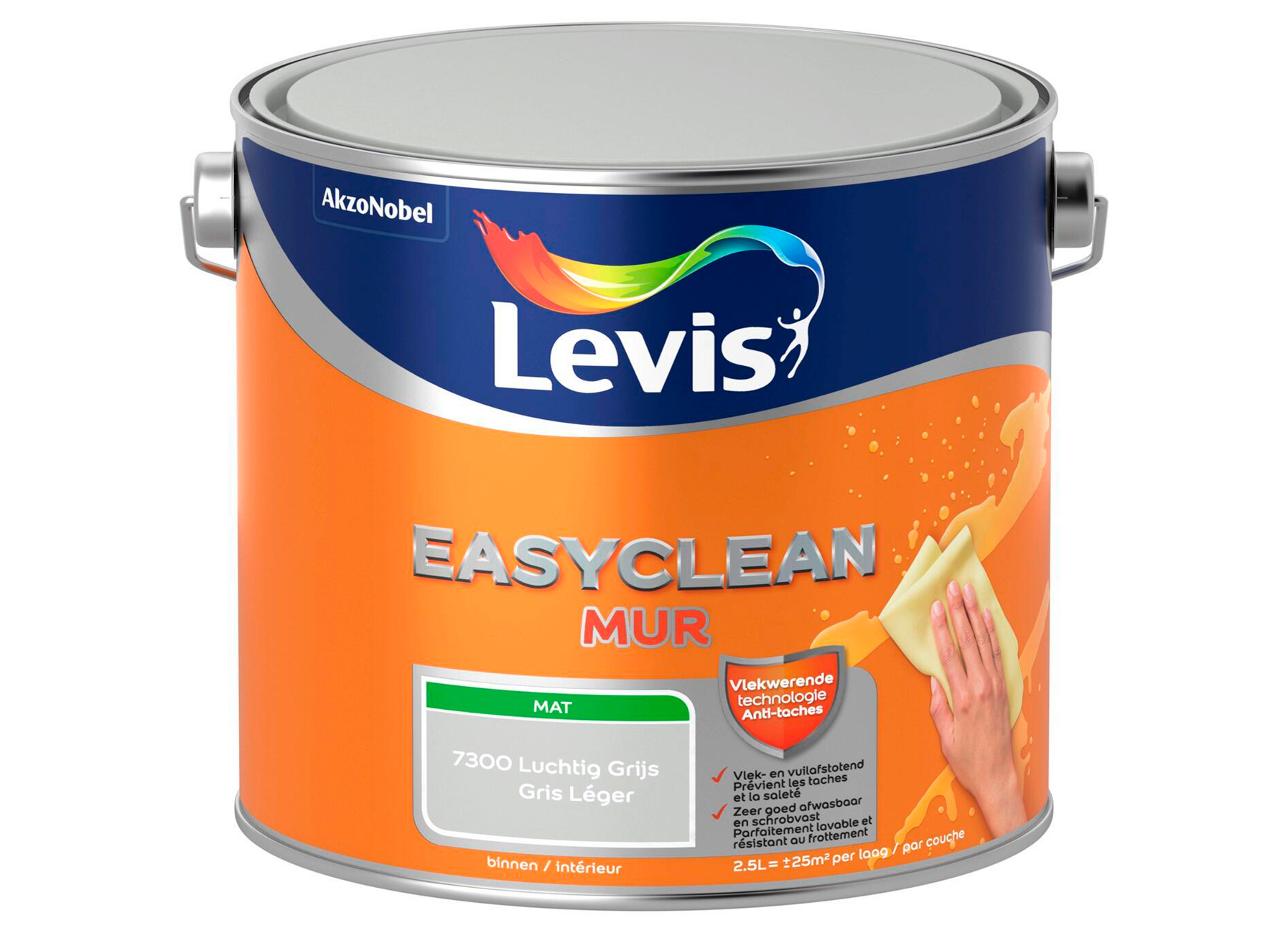 LEVIS EASYCLEAN MUUR MAT LUCHTIG GRIJS 2.5L