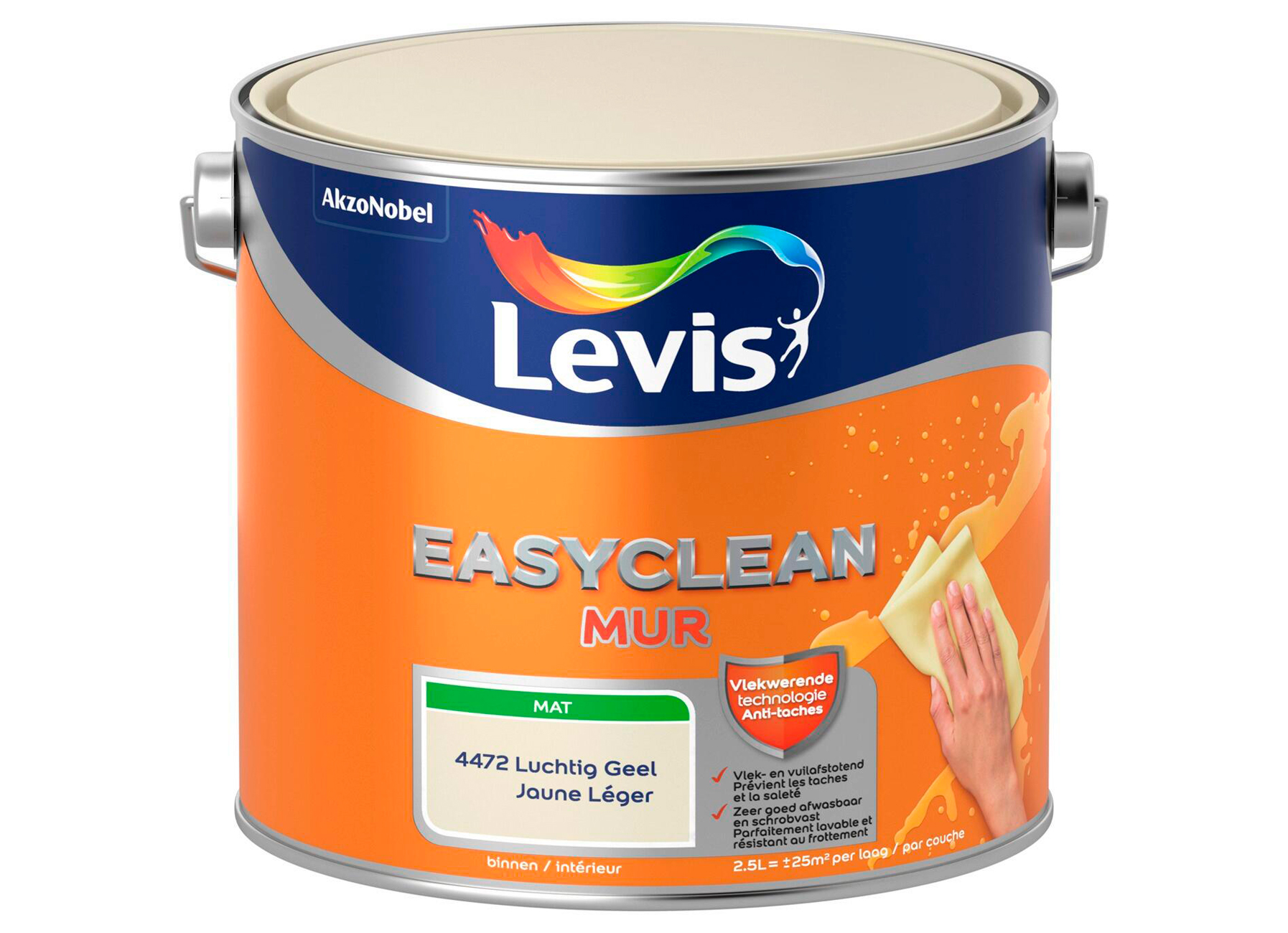 LEVIS EASYCLEAN MUUR MAT LUCHTIG GEEL 2.5L