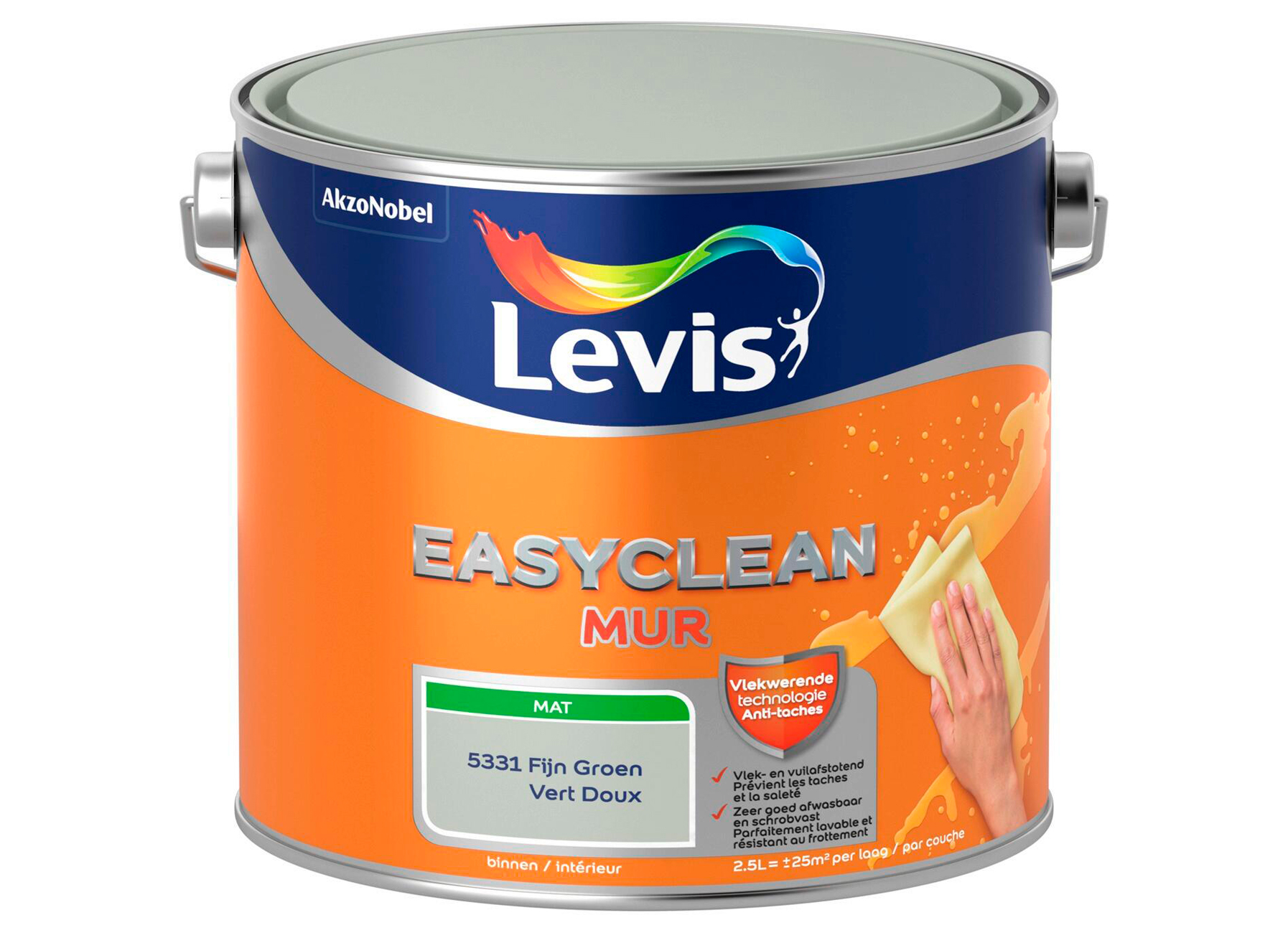 LEVIS EASYCLEAN MUUR MAT FIJN GROEN 2.5L