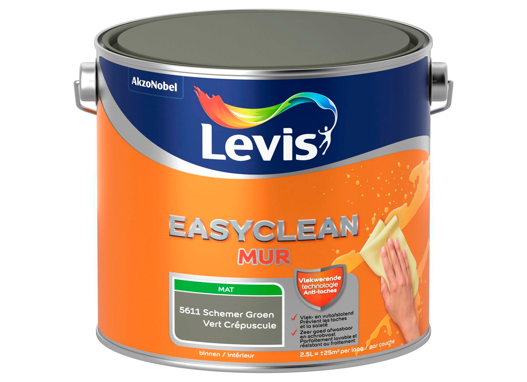 LEVIS EASYCLEAN MUUR MAT SCHEMERGROEN 2.5L