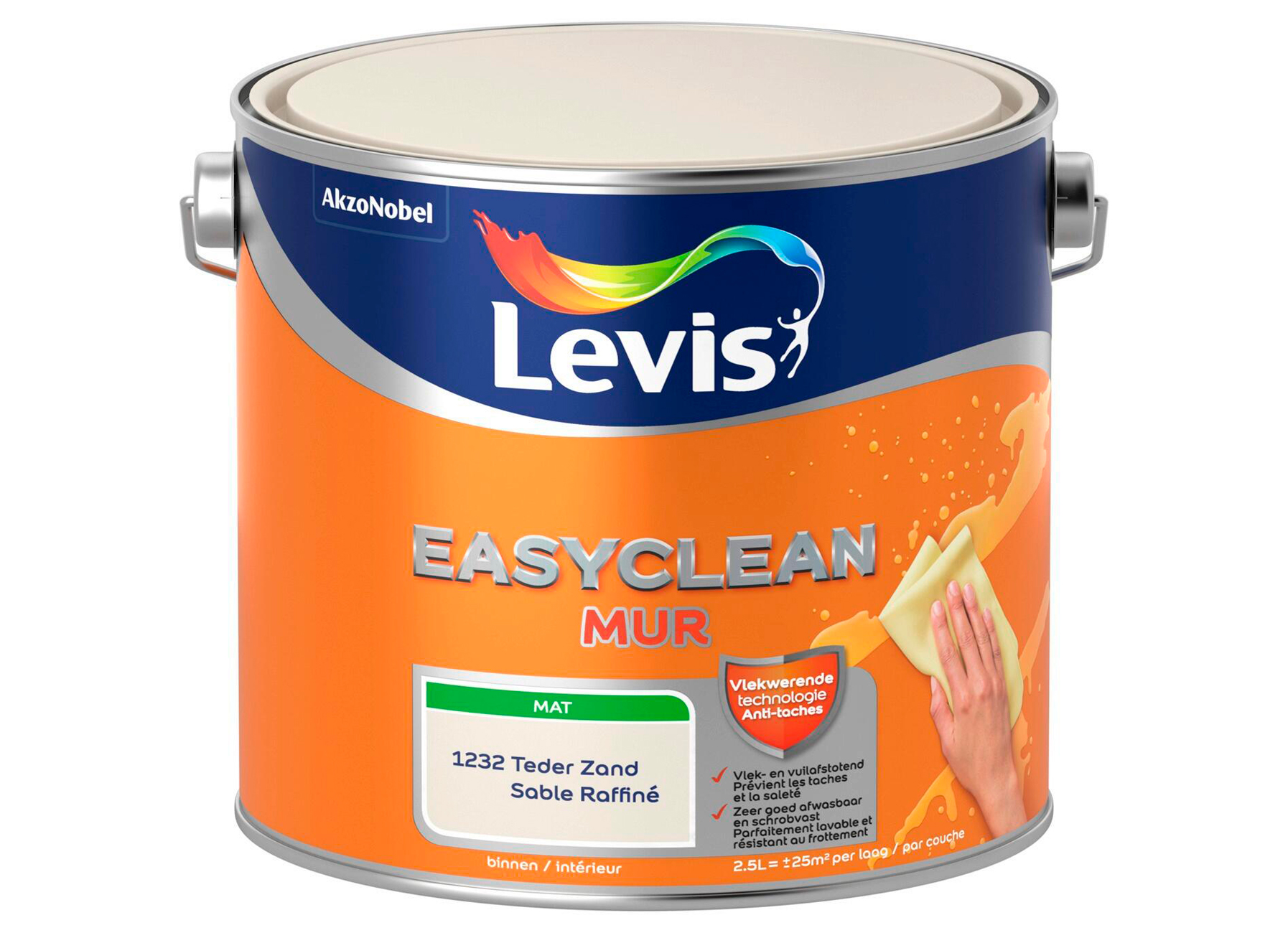 LEVIS EASYCLEAN MUUR MAT TEDER ZAND 2.5L