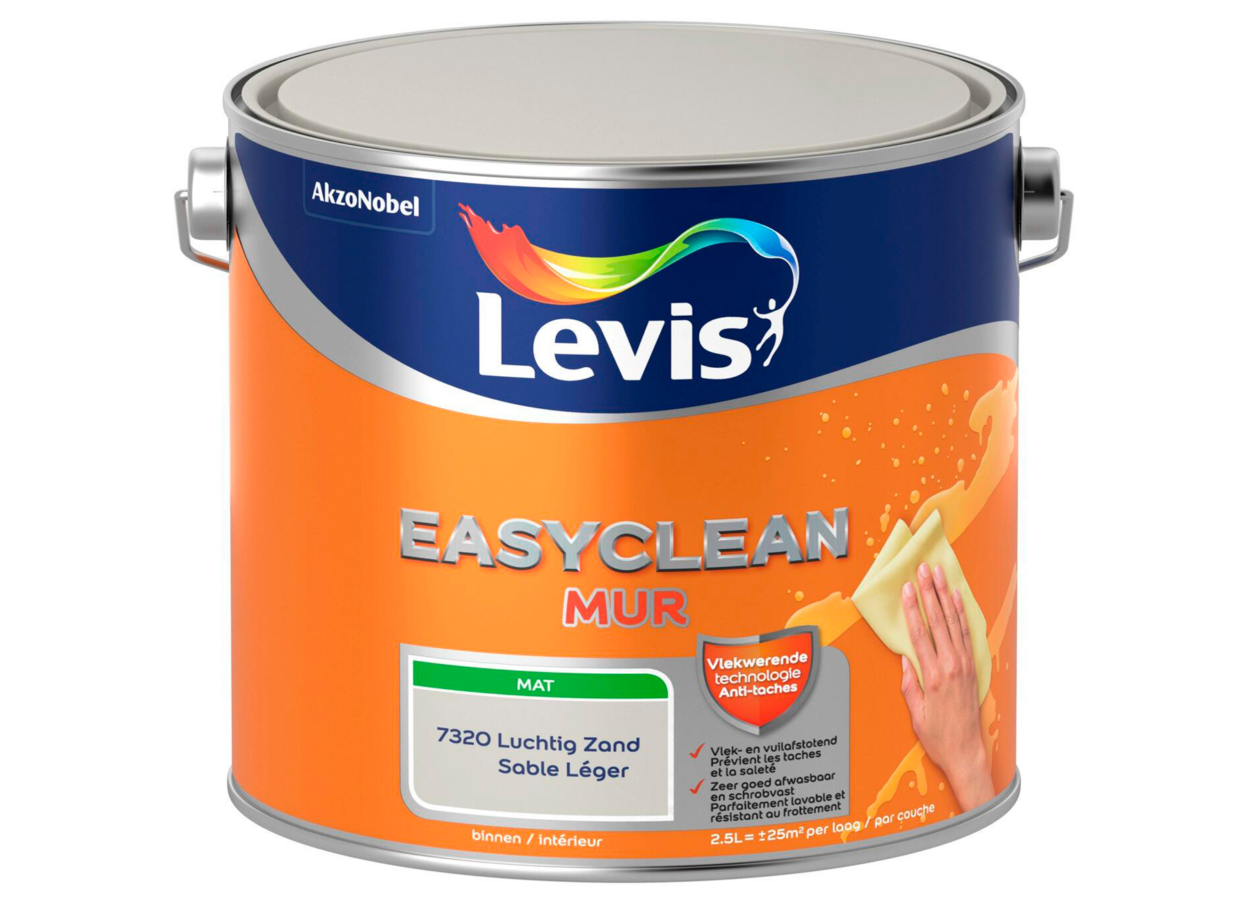 LEVIS EASYCLEAN MUUR MAT LUCHTIG ZAND 2.5L