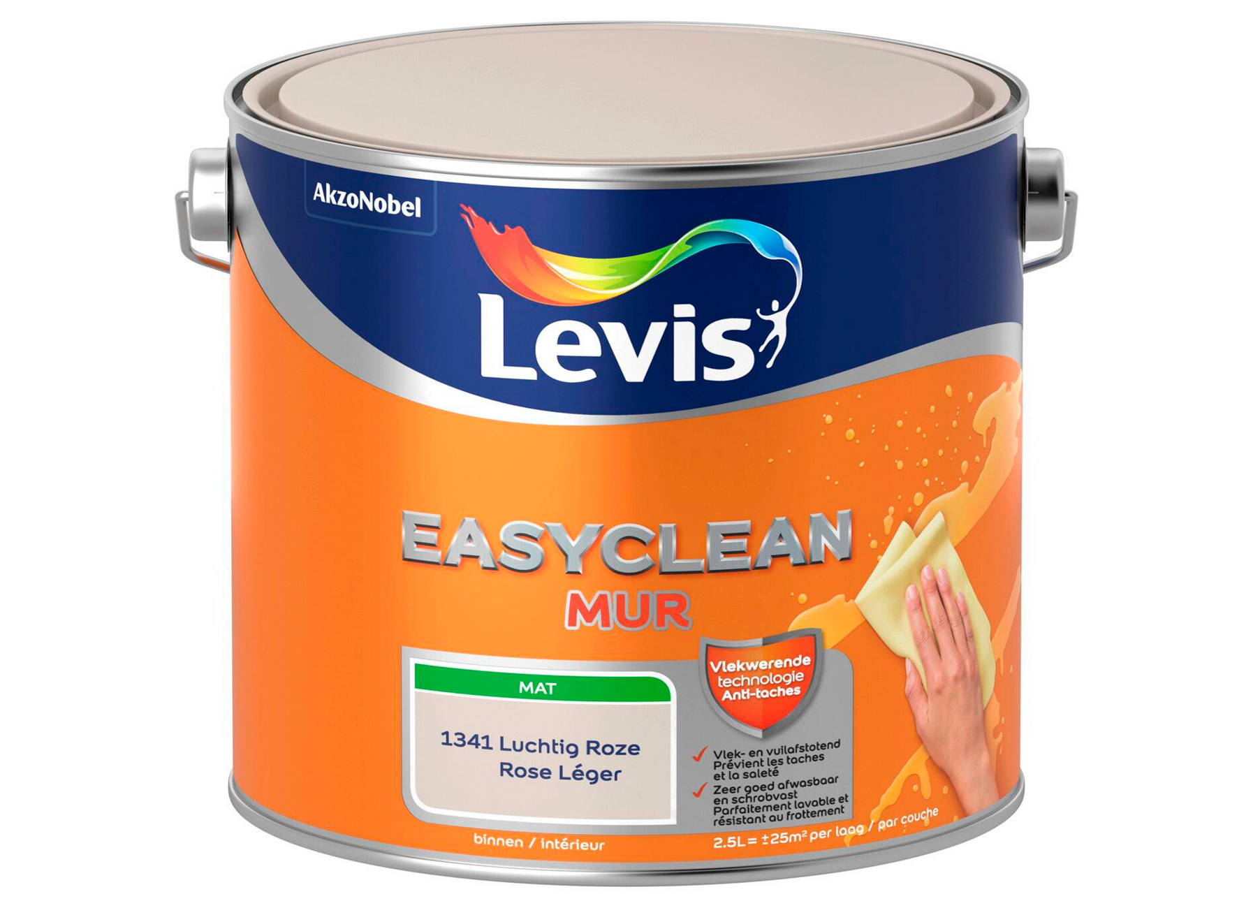 LEVIS EASYCLEAN MUUR MAT LUCHTIG ROZE 2.5L