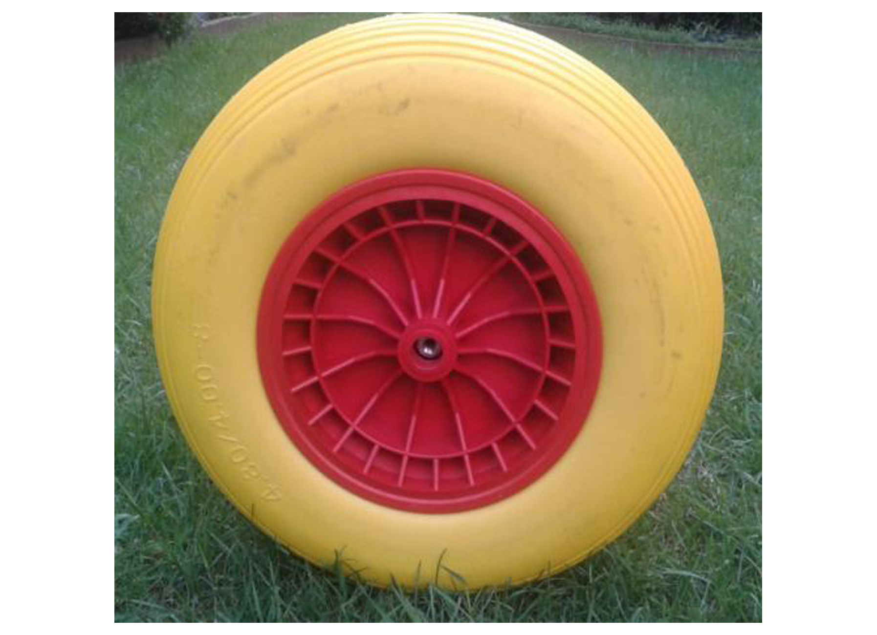 KRUIWAGENWIEL PU GEEL VELG PVC