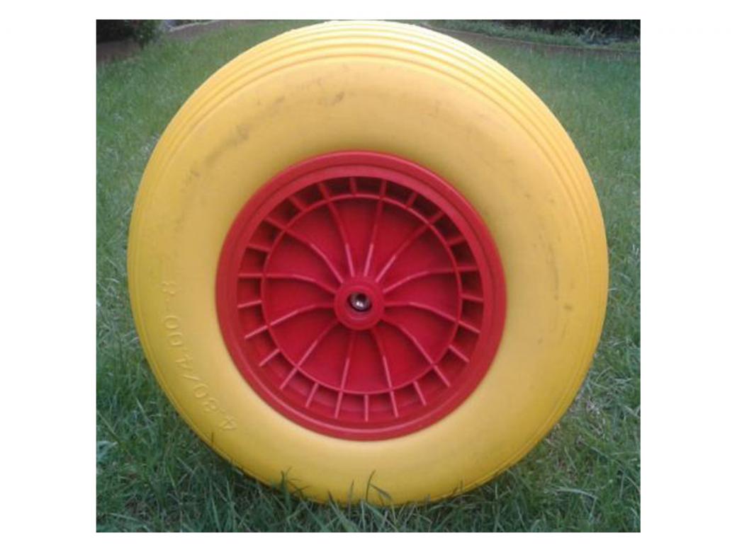 KRUIWAGENWIEL PU GEEL VELG PVC