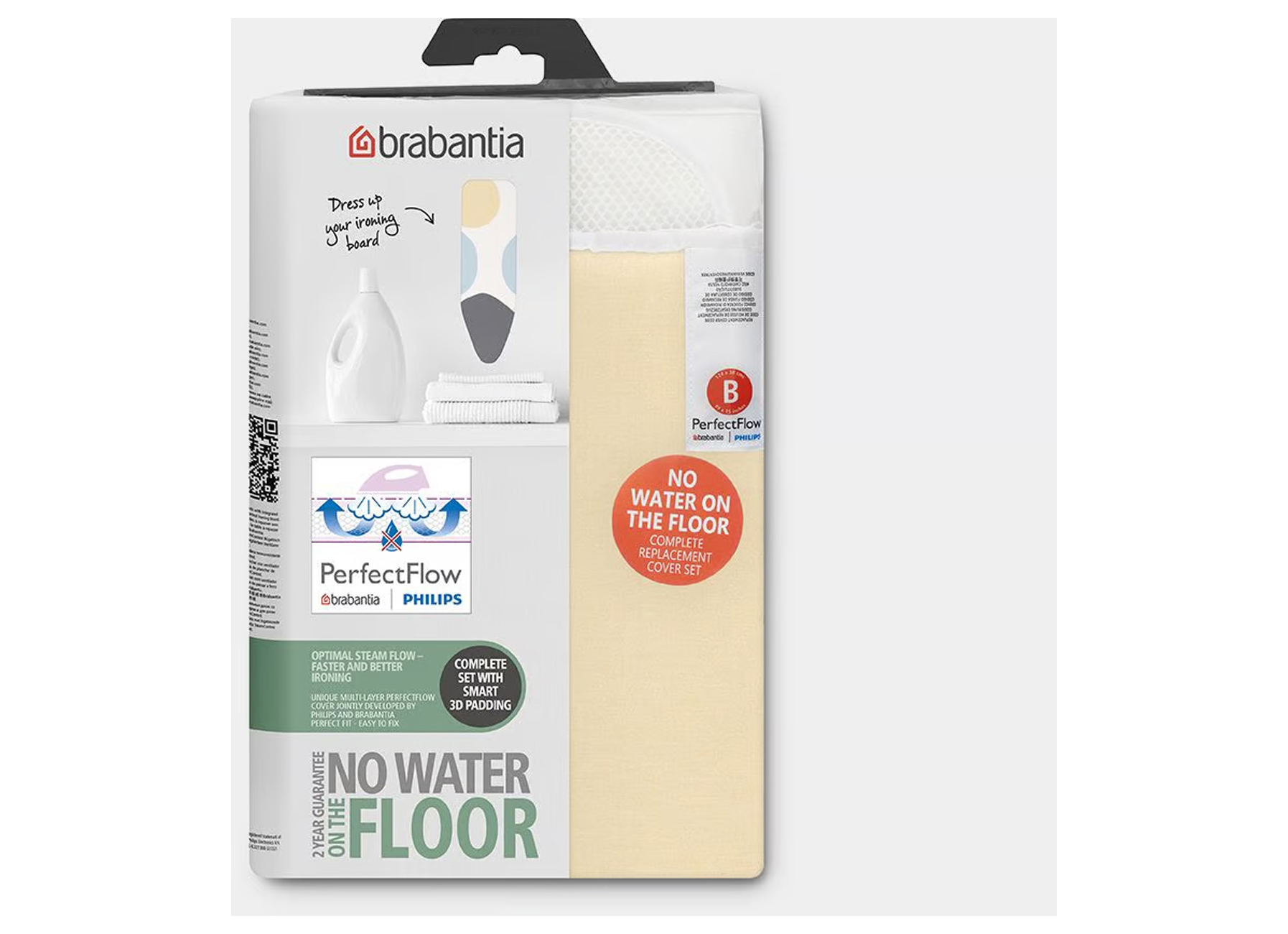 BRABANTIA HOUSSE DE TABLE A REPASSER B 124X38CM SPRING BUBBLES SET COMPLET