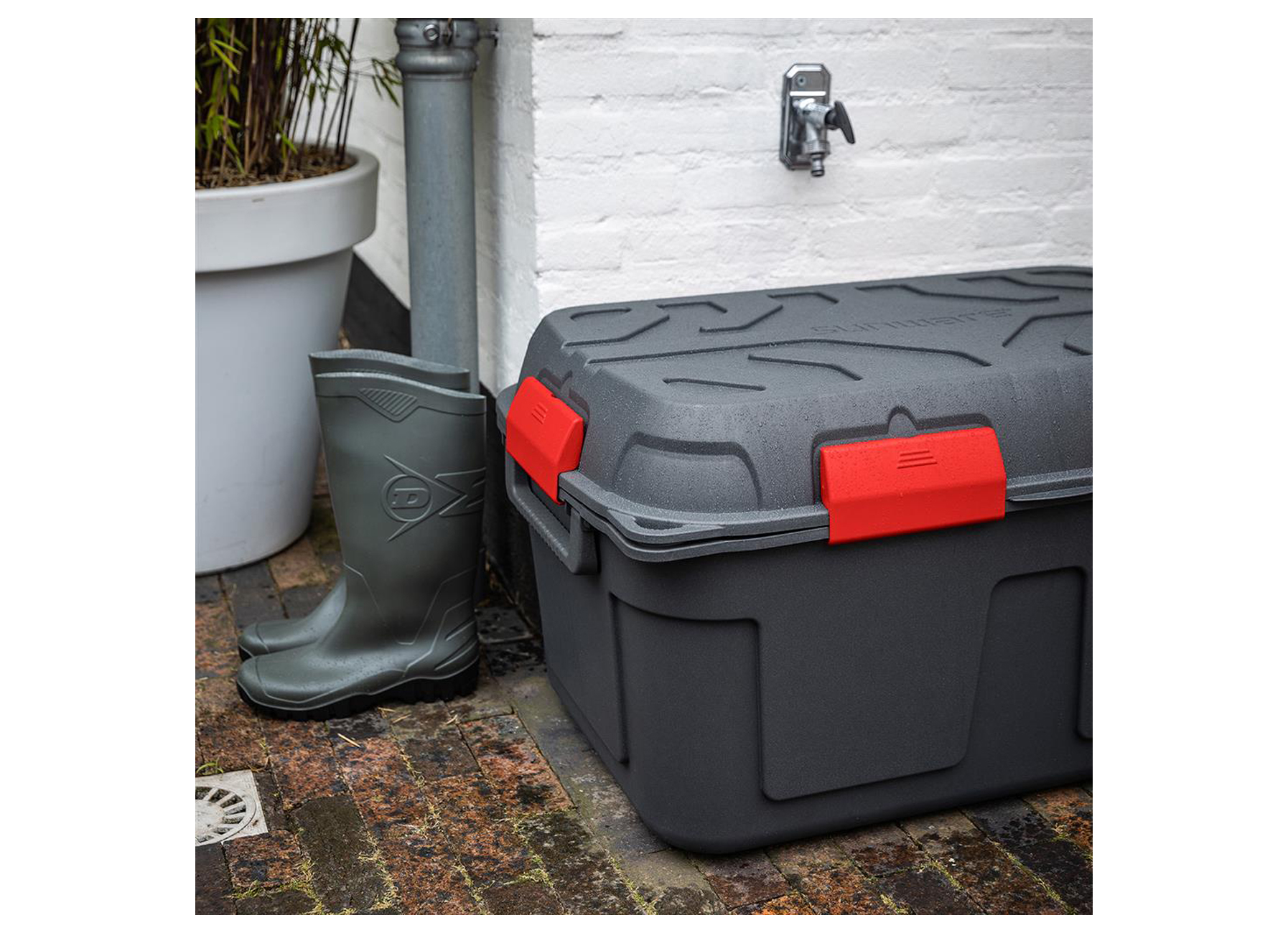 Q-LINE BOX DE RANGEMENT ETANCHE 130L ROUGE/ANTHRACITE