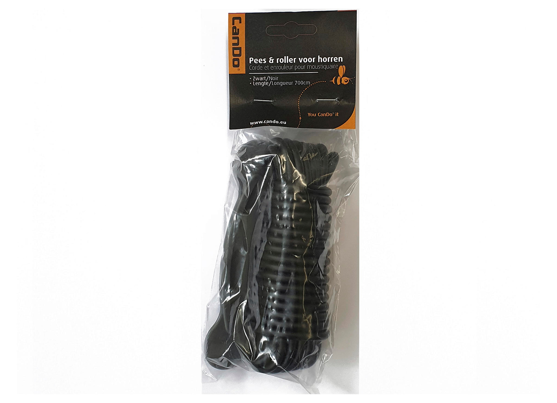 CanDo Pees + Roller Vliegenraam 700cm Zwart