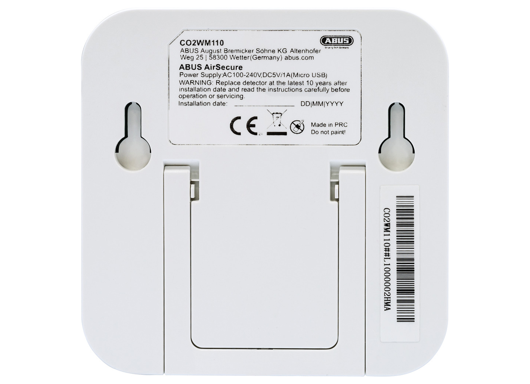 ABUS DETECTEUR DE CO2 CO2WM110