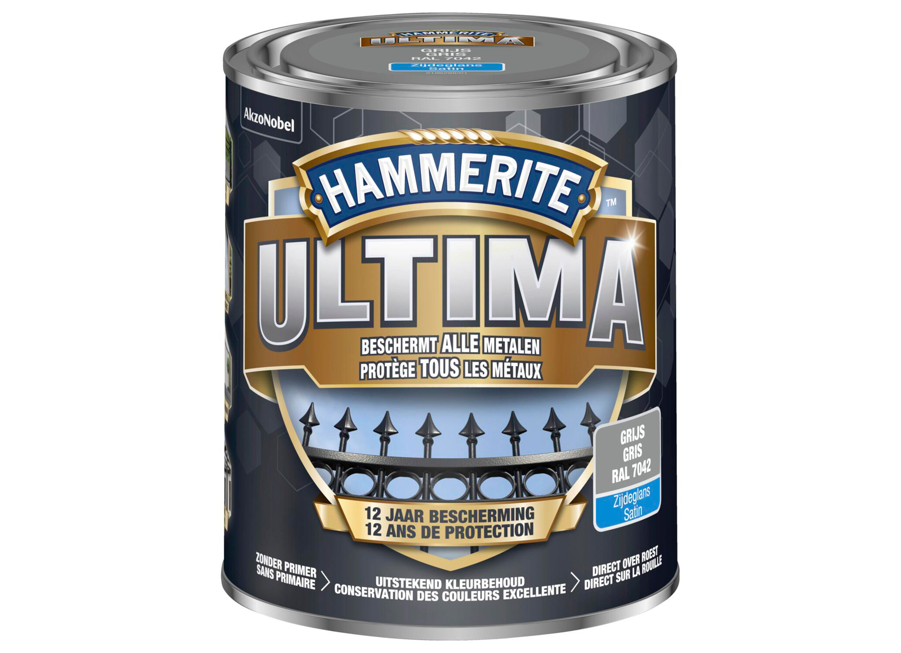 HAMMERITE ULTIMA ZIJDEGLANS GRIJS RAL 7042 750ML