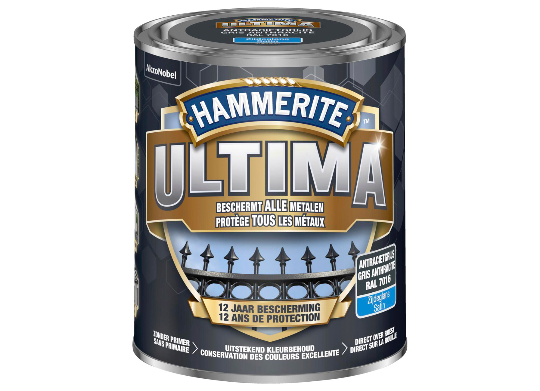 HAMMERITE ULTIMA ZIJDEGLANS ANTRACIETGRIJS RAL 7016 750ML