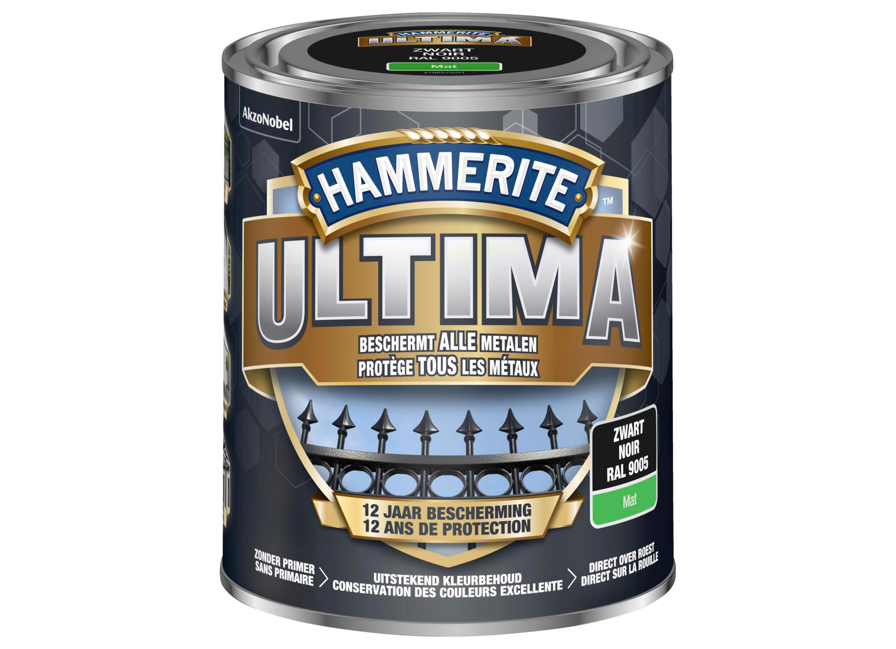 HAMMERITE ULTIMA MAT ZWART RAL 9005 750ML