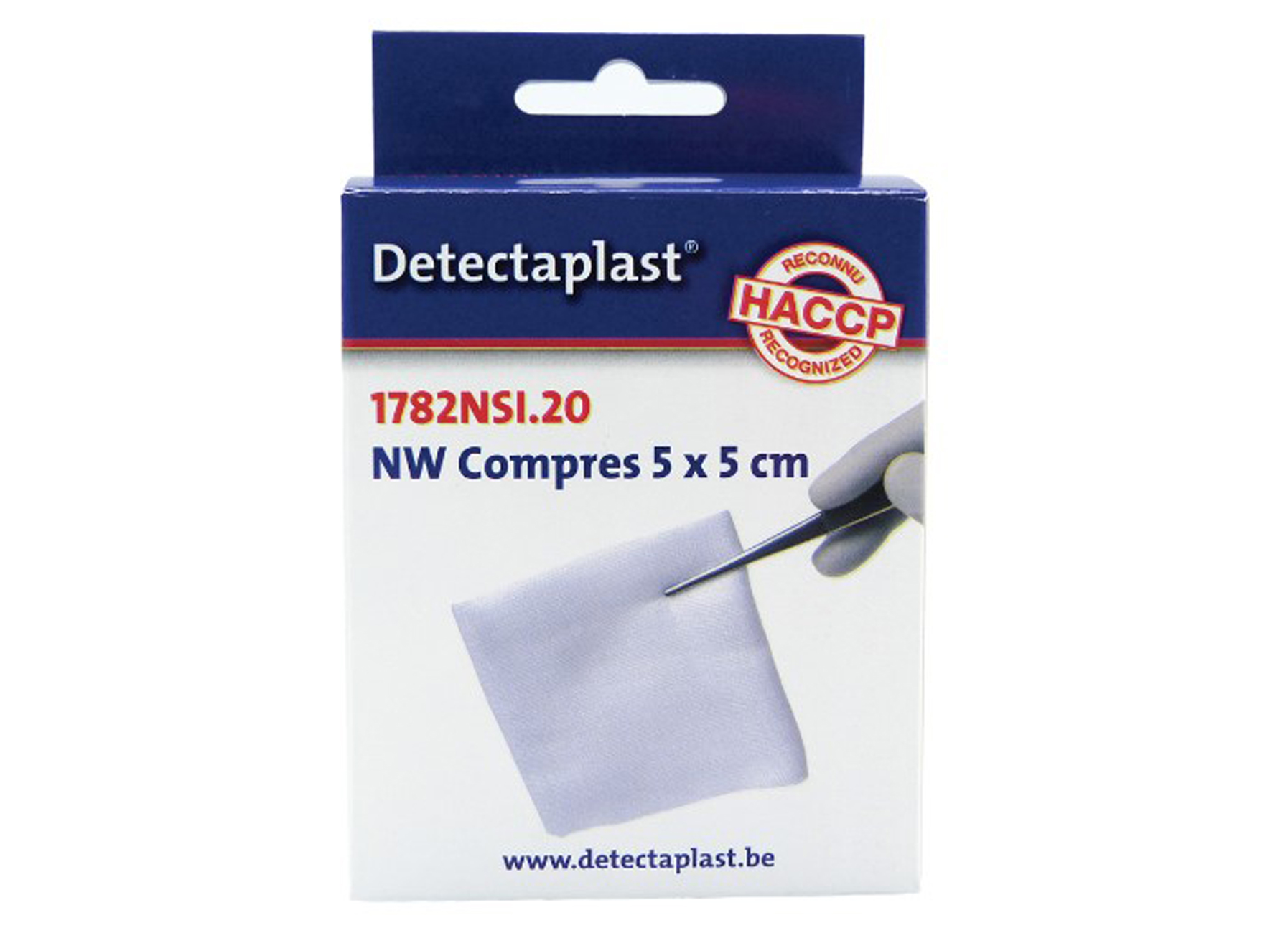 DETECTAPLAST MEDISCHE KOMPRESSEN NONWOVEN 5X5CM (20 STK)