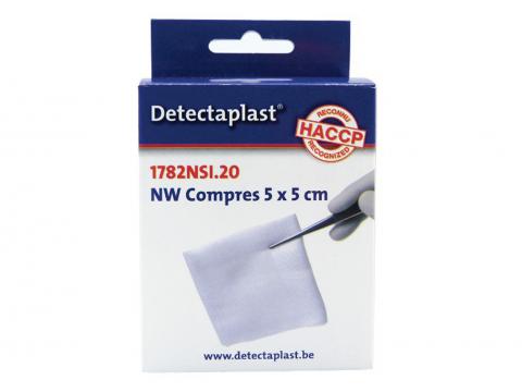 DETECTAPLAST MEDISCHE KOMPRESSEN NONWOVEN 5X5CM (20 STK)