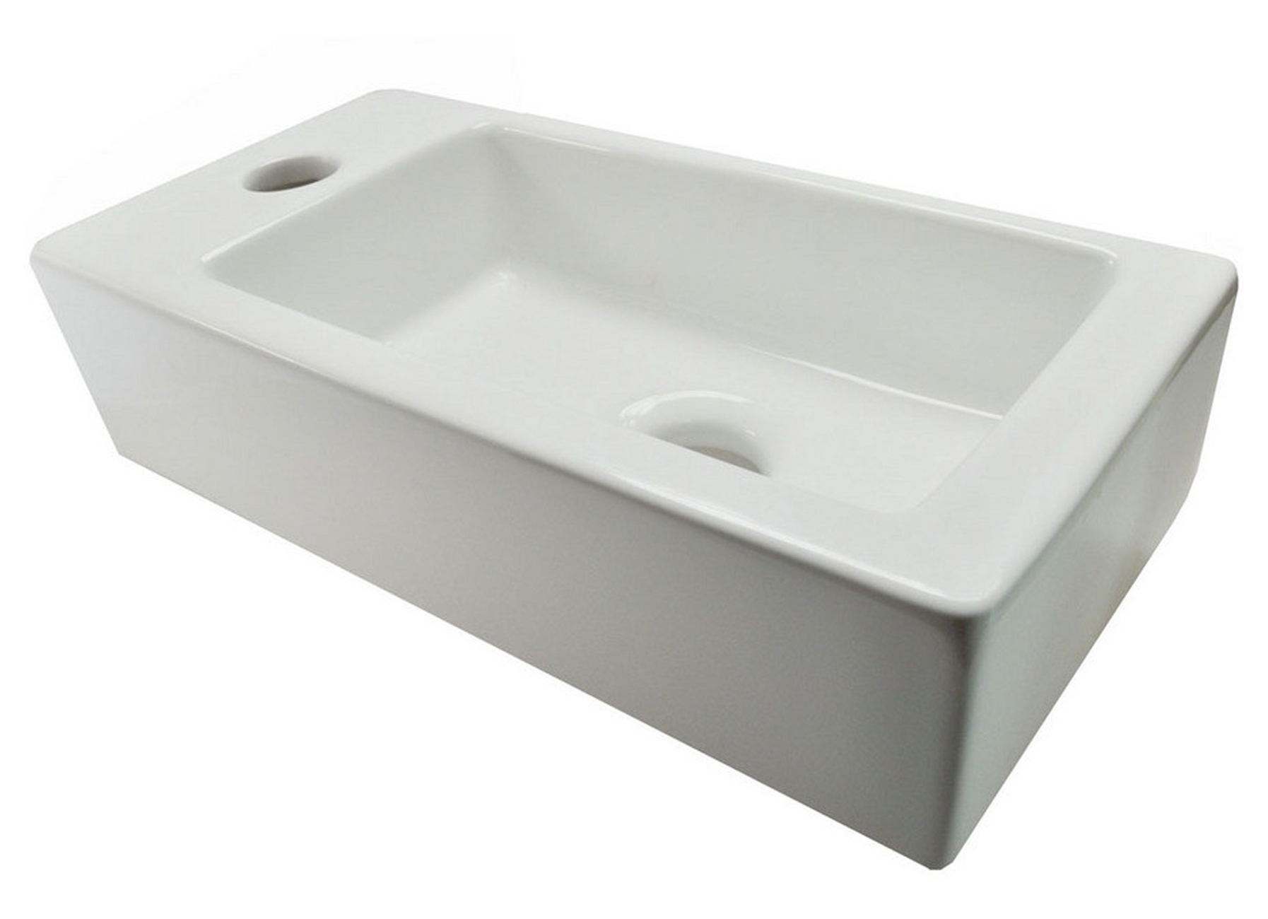 TREVI LAVE-MAINS MINI GAUCHE 36 X 18 X 9 CM BLANC