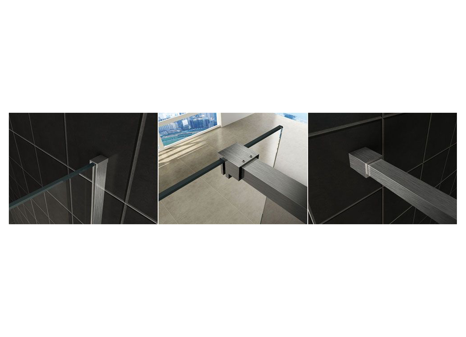 ENSEMBLE DE PROFILES SLIM AVEC BARRE STABILISATRICE 120CM INOX