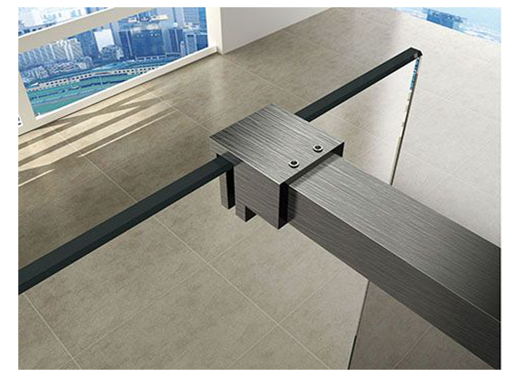 SLIM PROFIELSET MET STABILISATIESTANG 120CM INOX