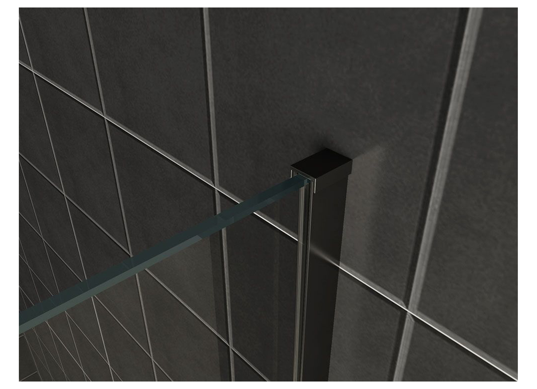 ENSEMBLE DE PROFILES SLIM AVEC BARRE STABILISATRICE 120CM NOIR MAT